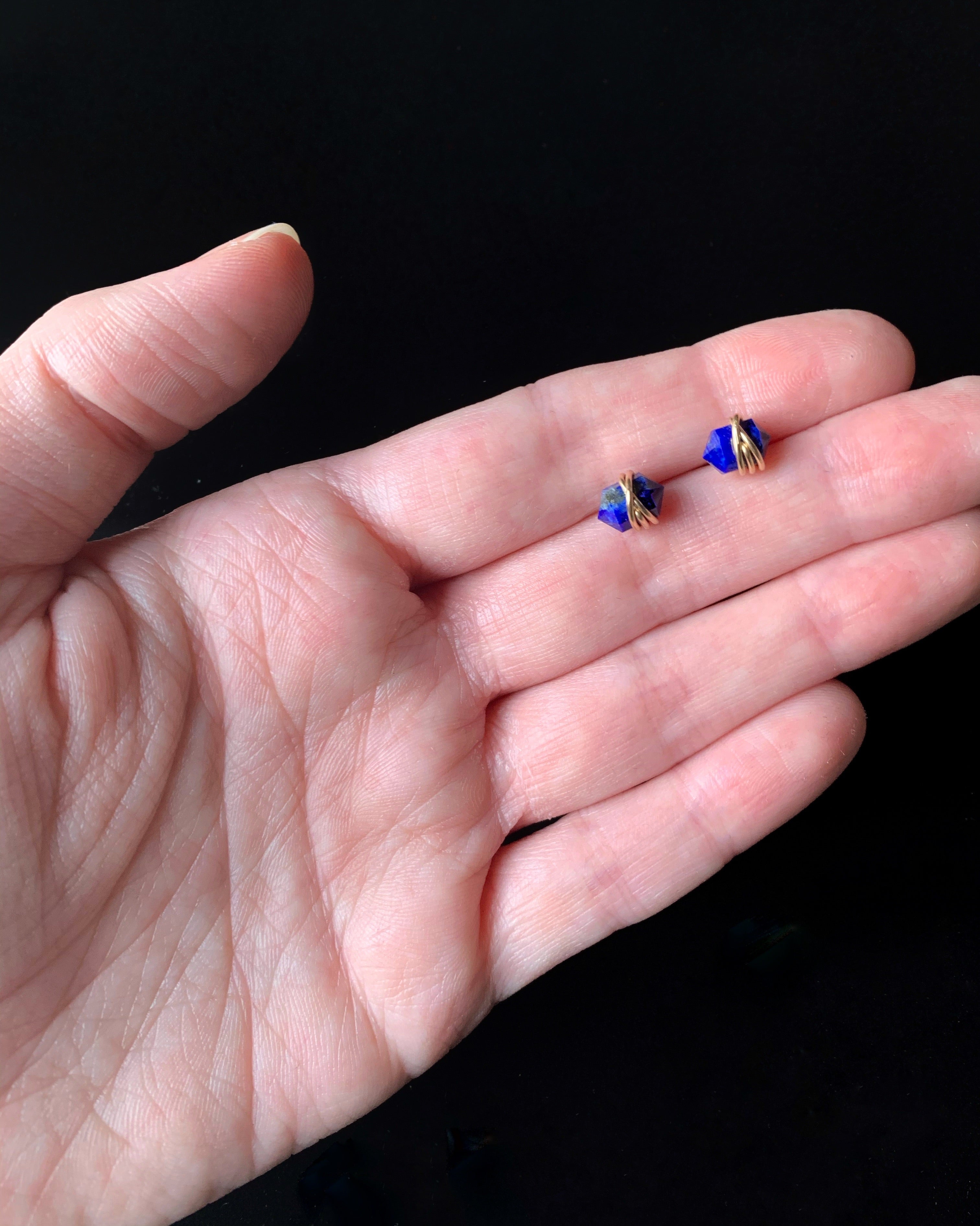 •PIKE• lapis lazuli + gold stud earrings