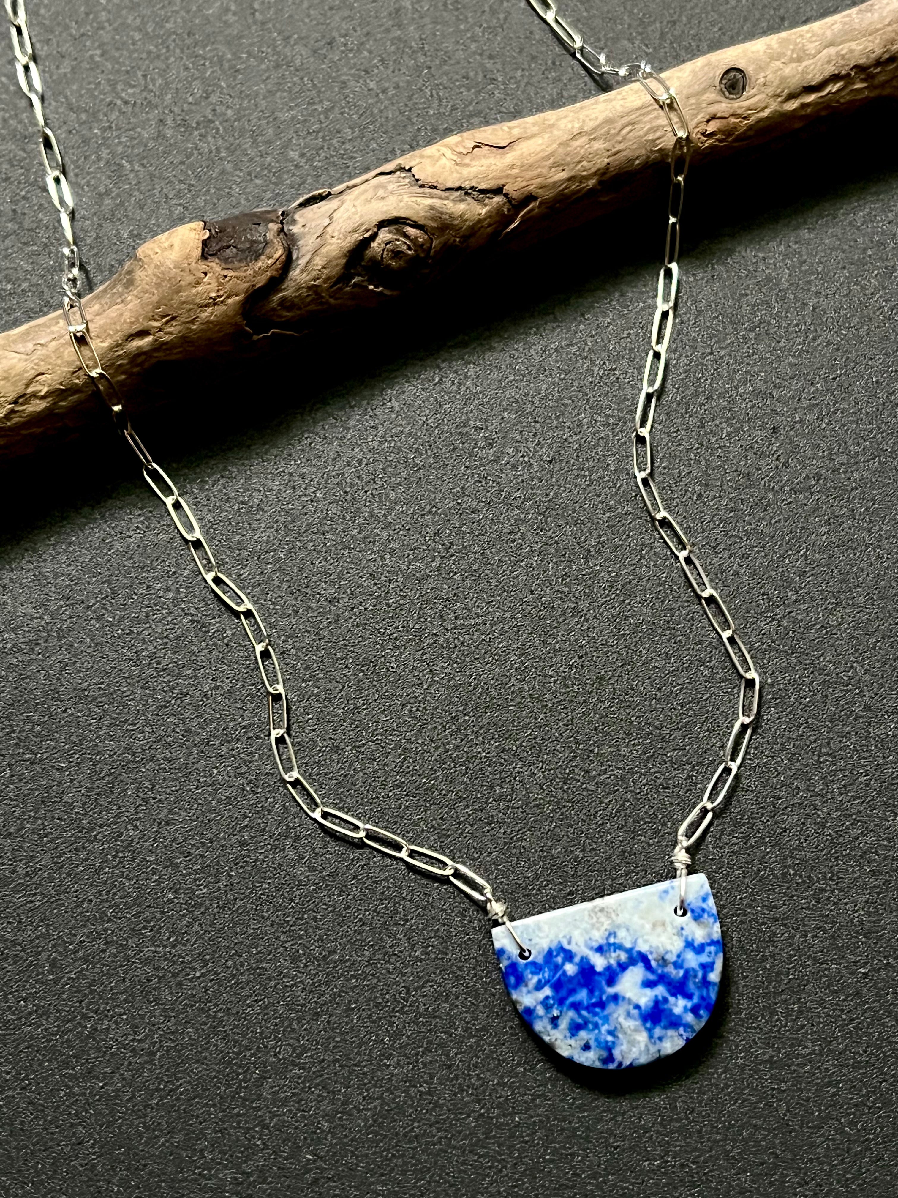 • OOAK - AEON • lapis + silver necklace (16"-18")