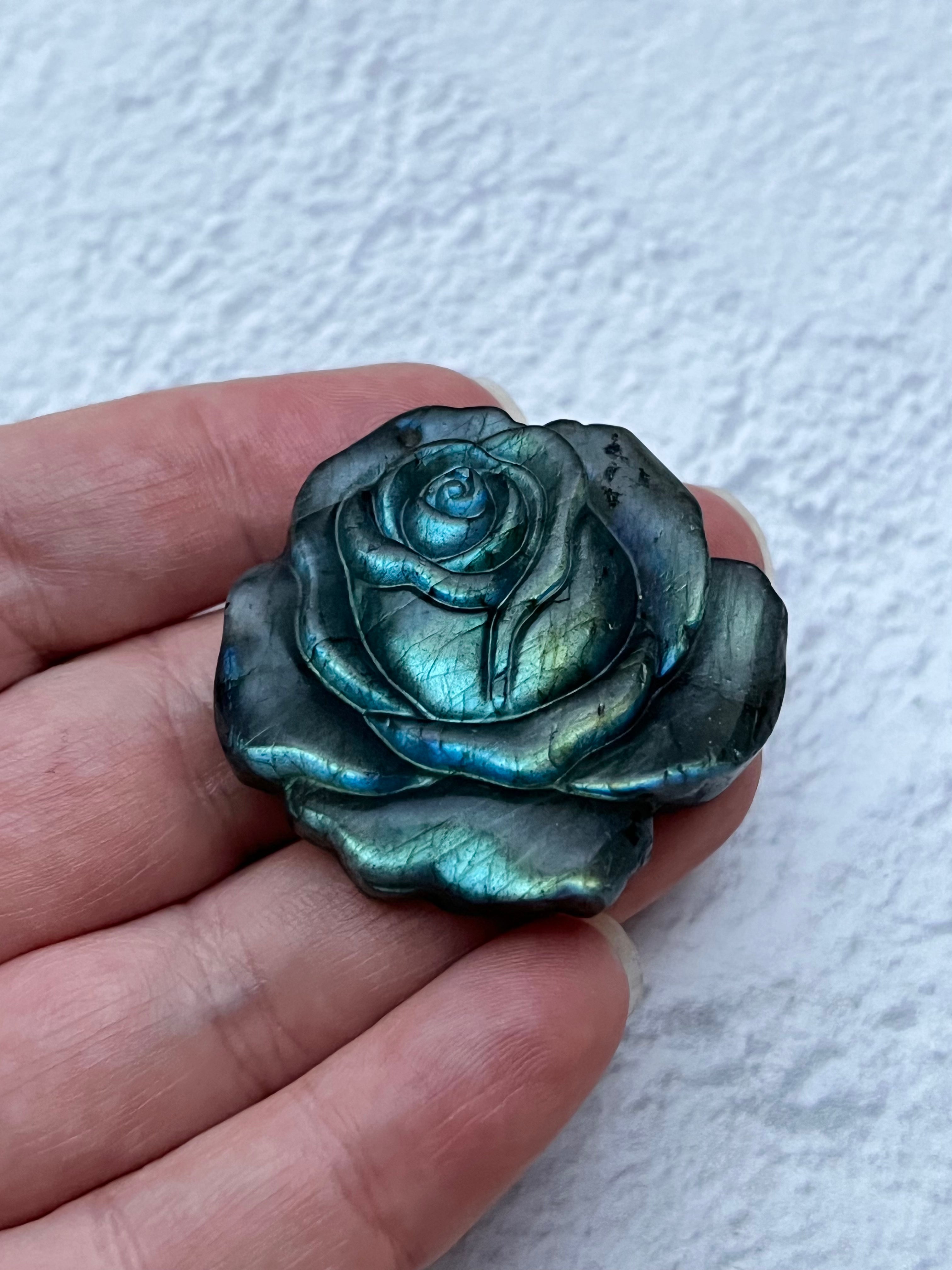 • ROSE • hand-carved labradorite