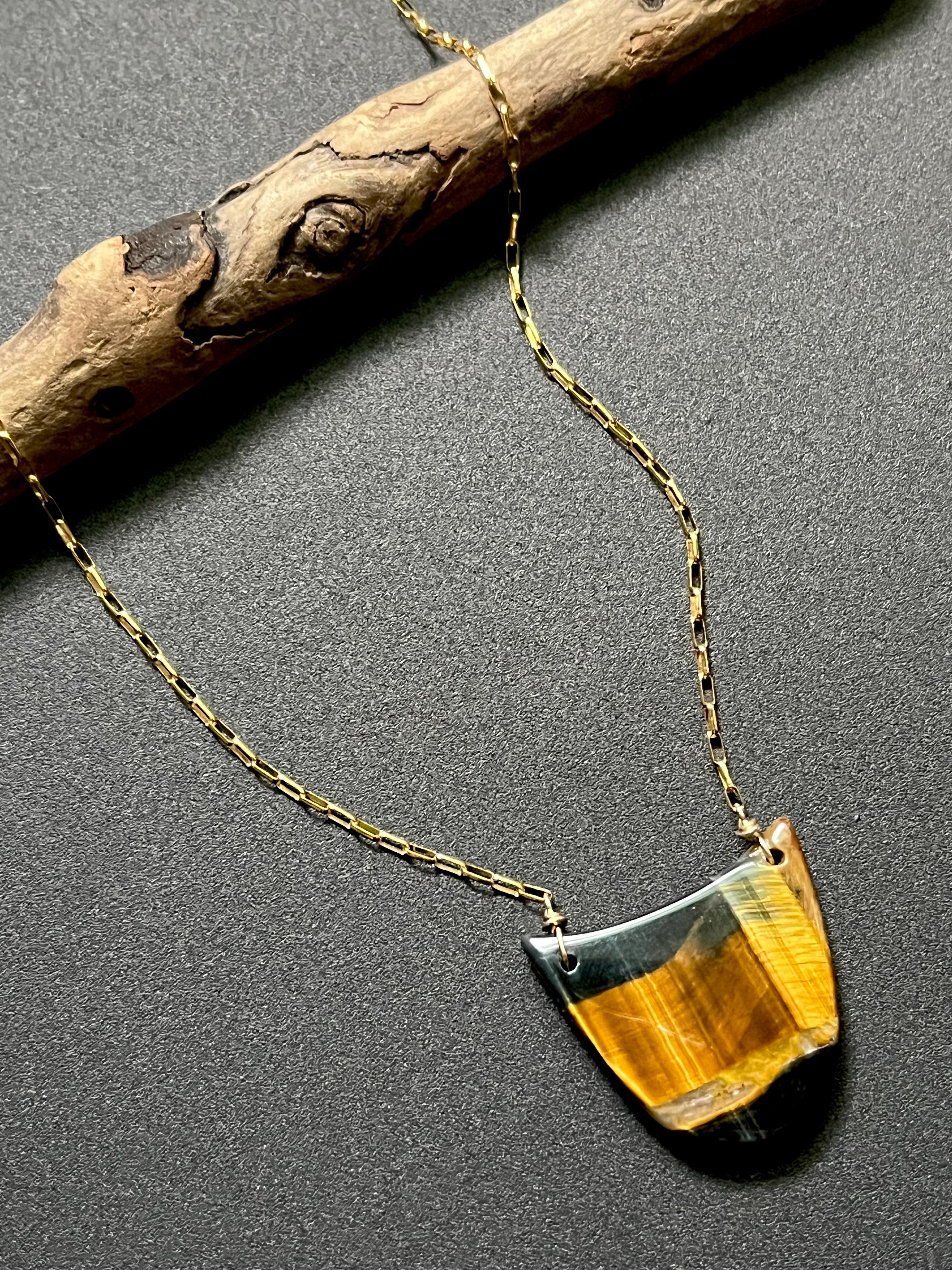 • OOAK - AEON • eagle eye + gold necklace (16"-18")