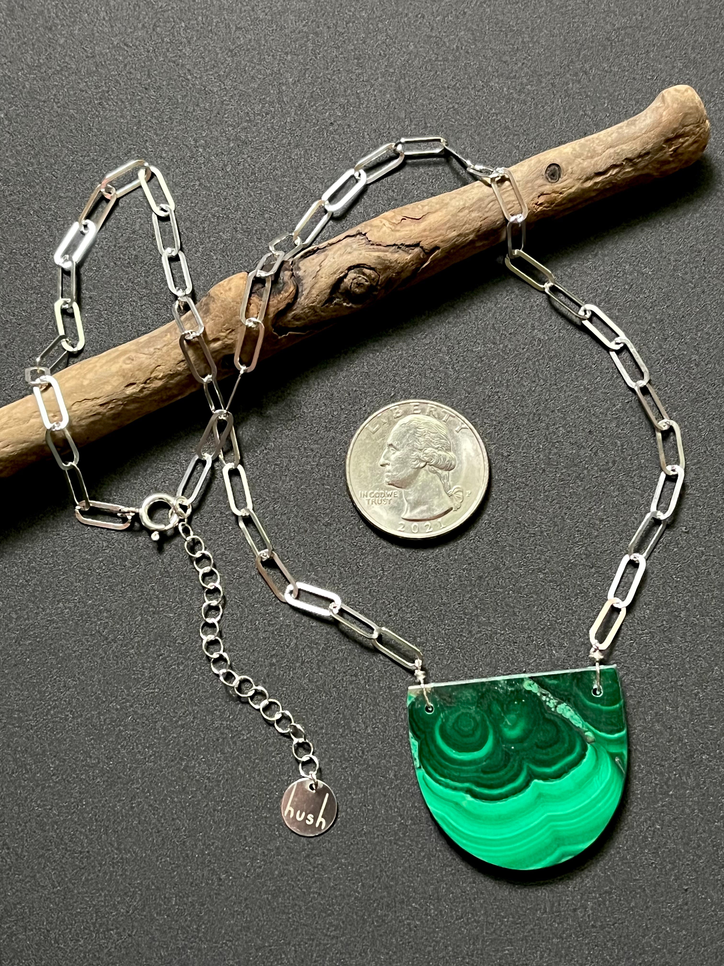 • OOAK - AEON • malachite + silver necklace (18"-20")