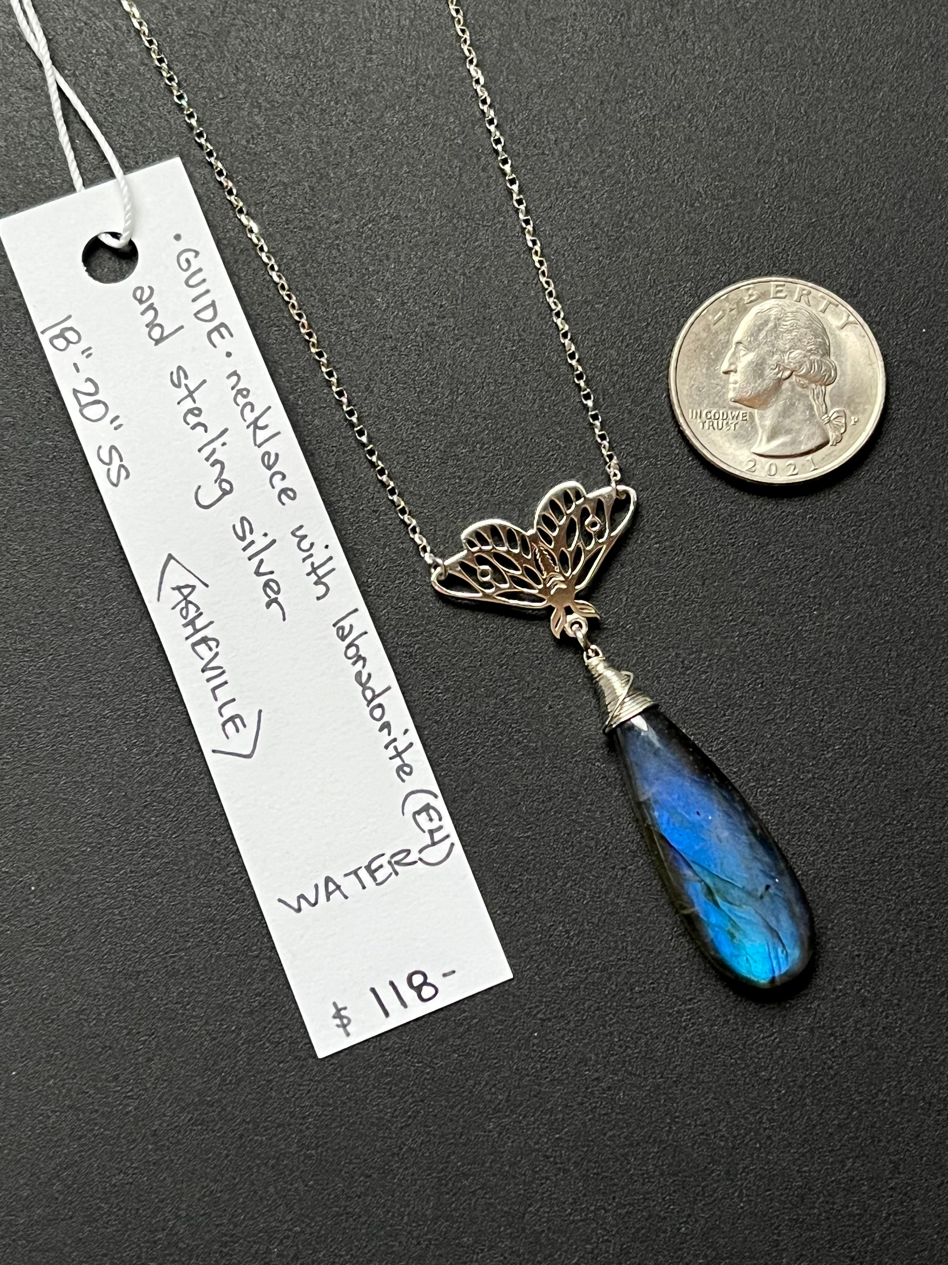 •OOAK - GUIDE• labradorite + sterling silver necklace (18"-20")