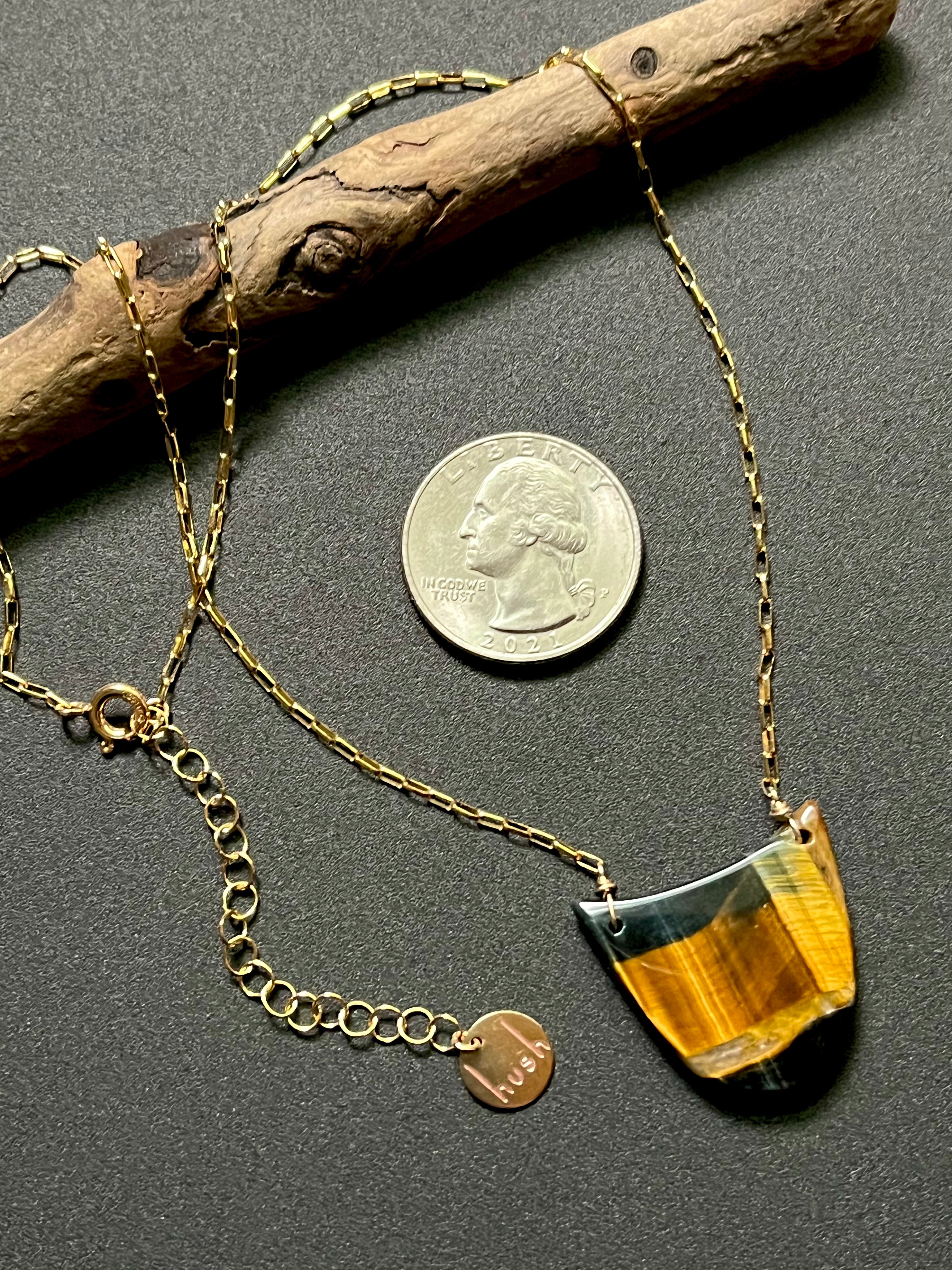 • OOAK - AEON • eagle eye + gold necklace (16"-18")