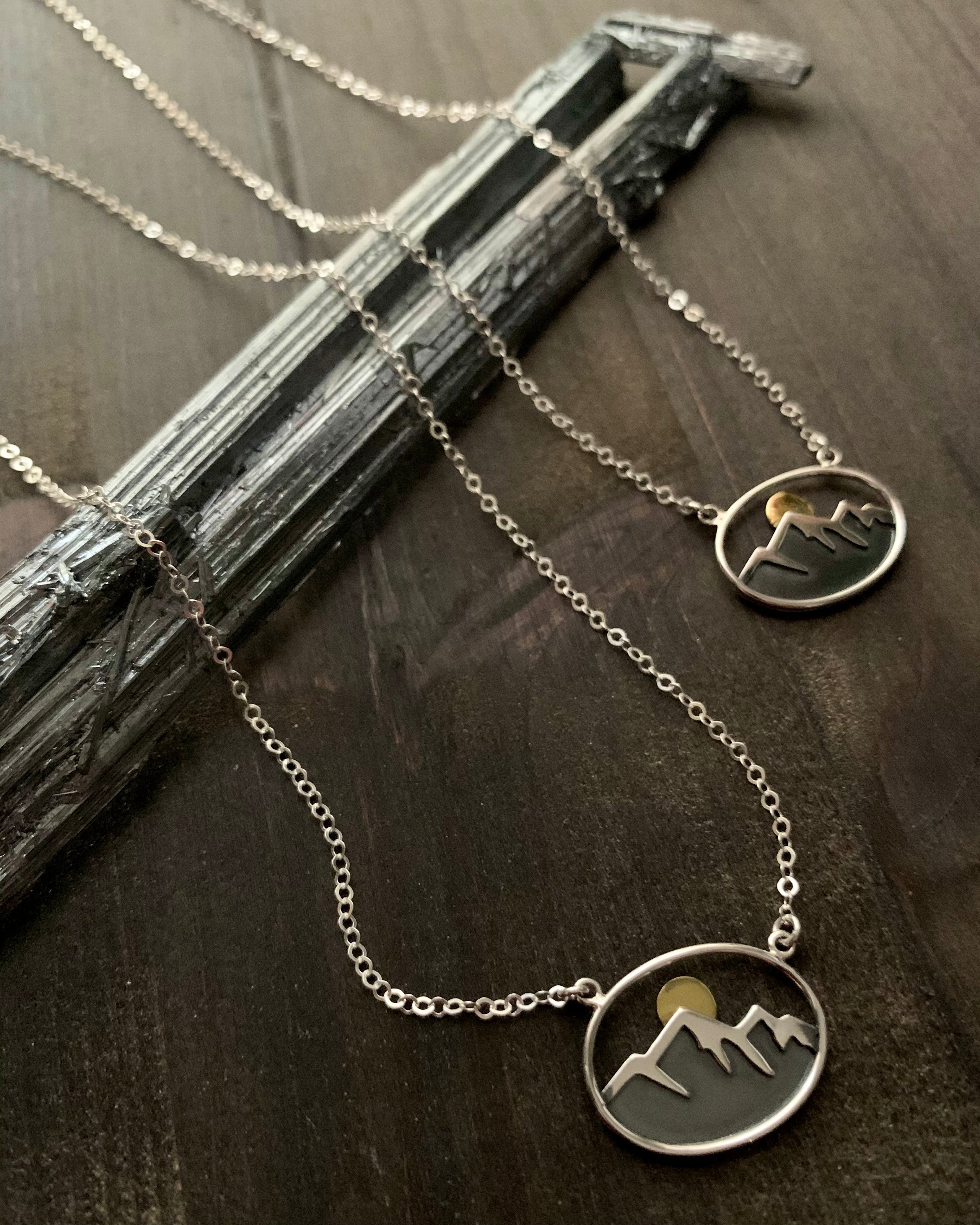 •BLUE RIDGE MOON• mixed metal necklace