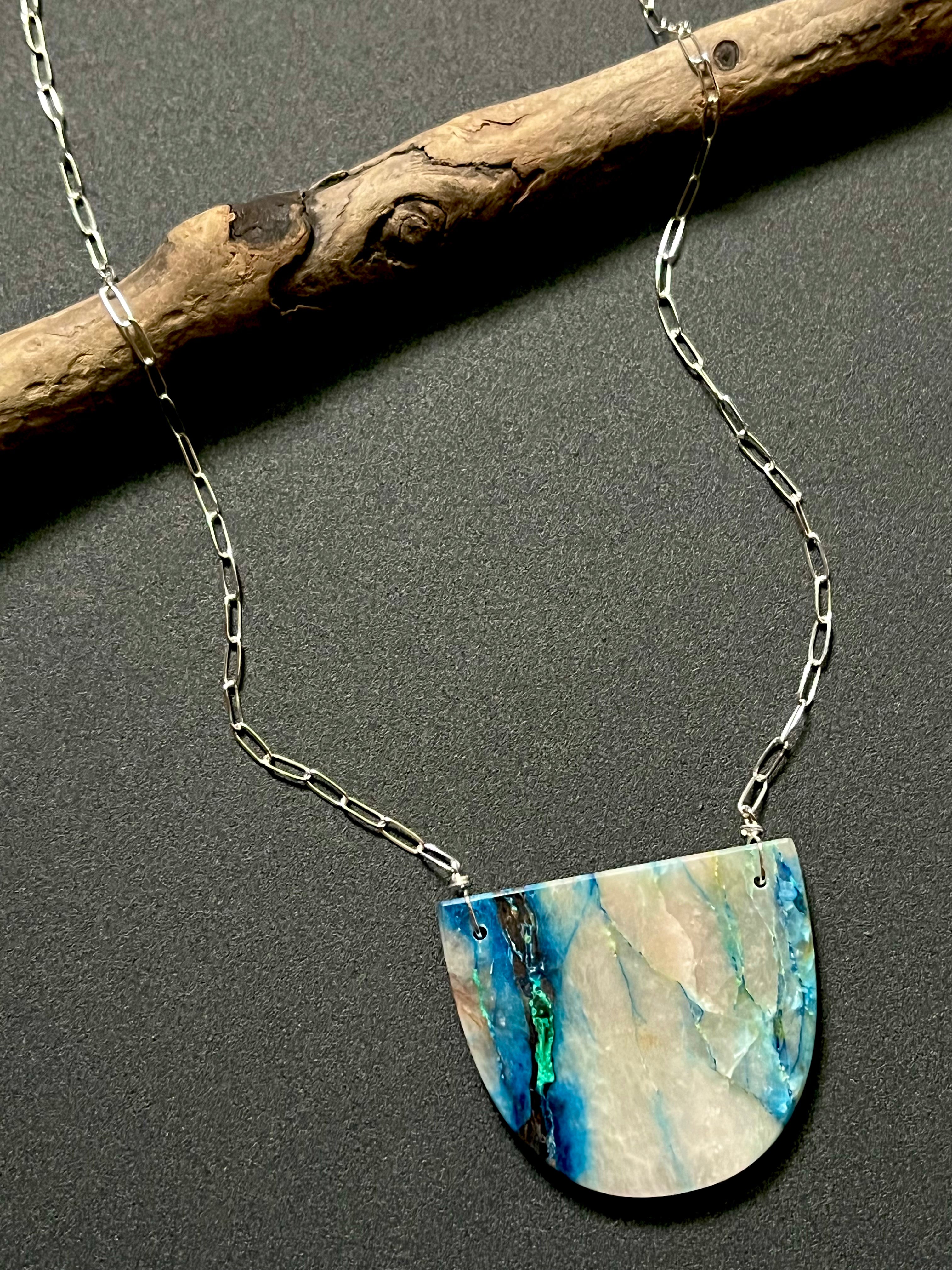 • OOAK - AEON • chrysocolla + silver necklace (18"-20")