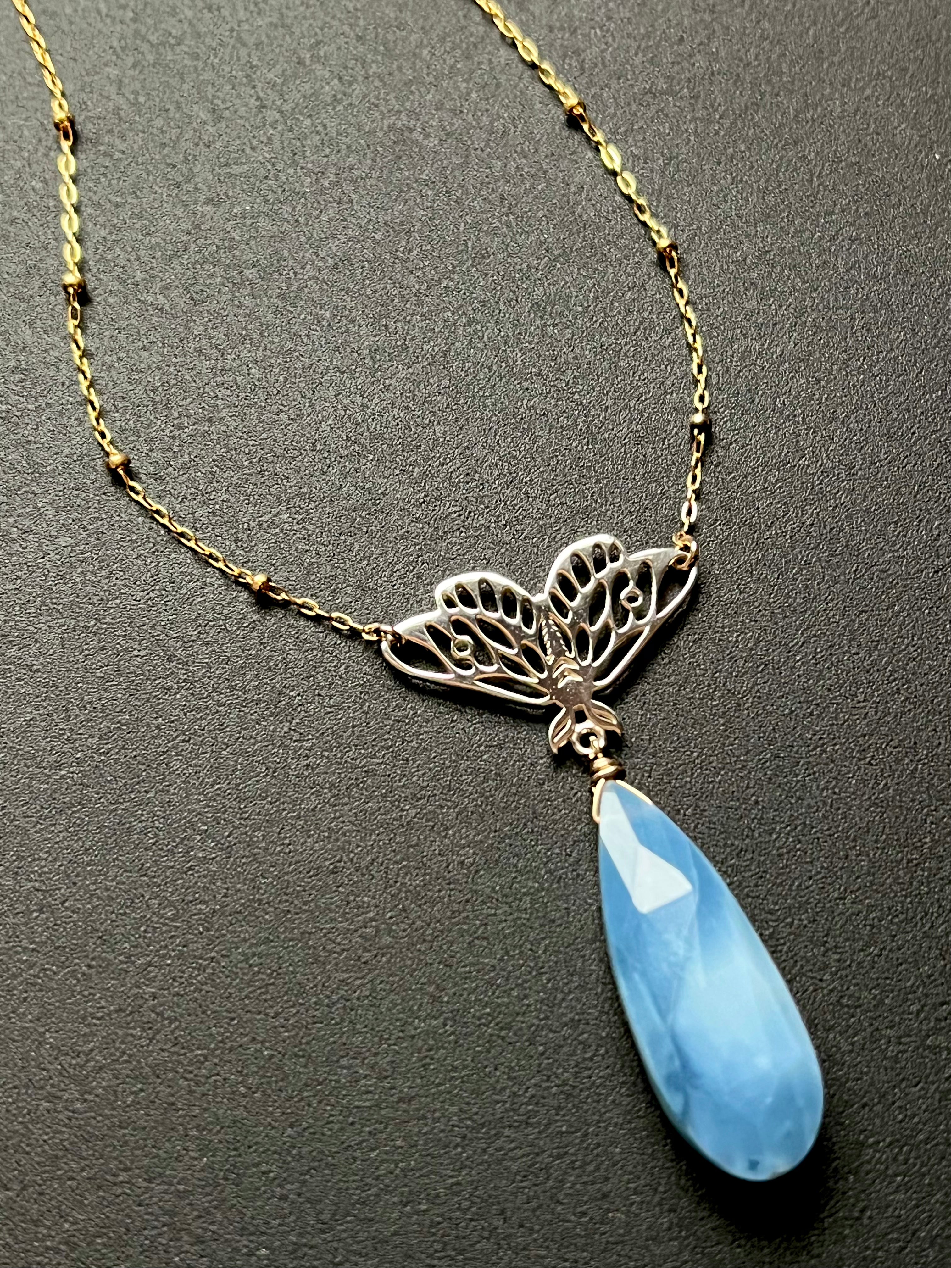 •OOAK - GUIDE• peruvian opal + mixed metal necklace (16"-18")