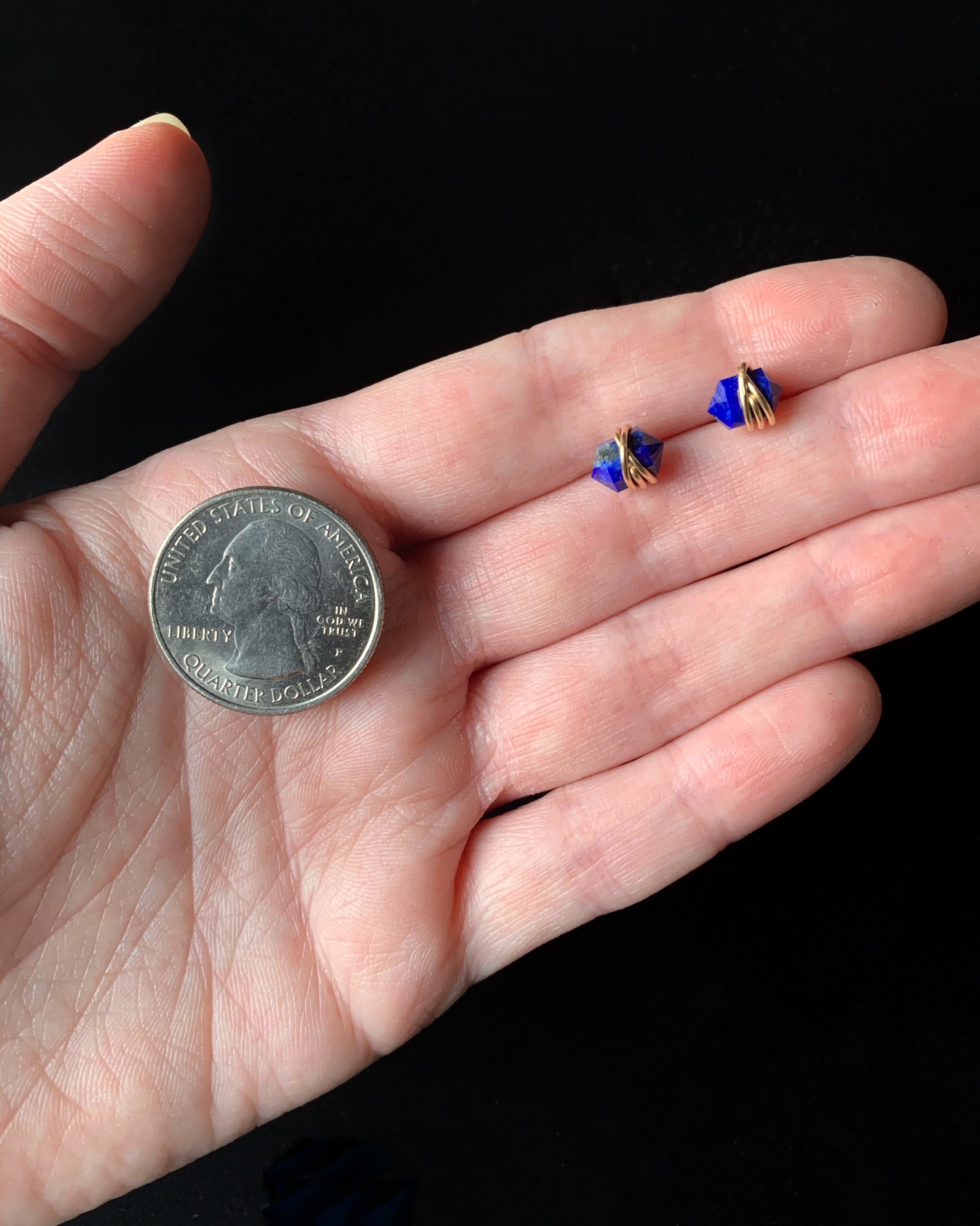 •PIKE• lapis lazuli + gold stud earrings
