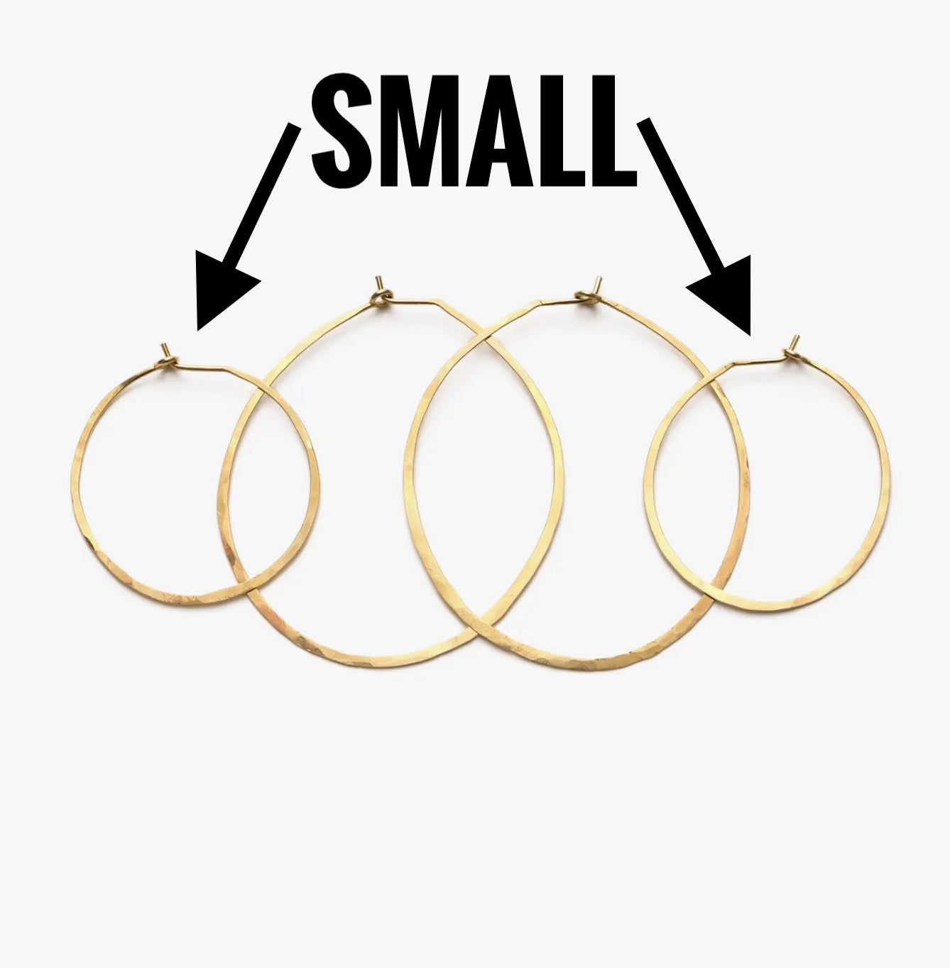 • HAMMERED HOOP • brass hoop earrings