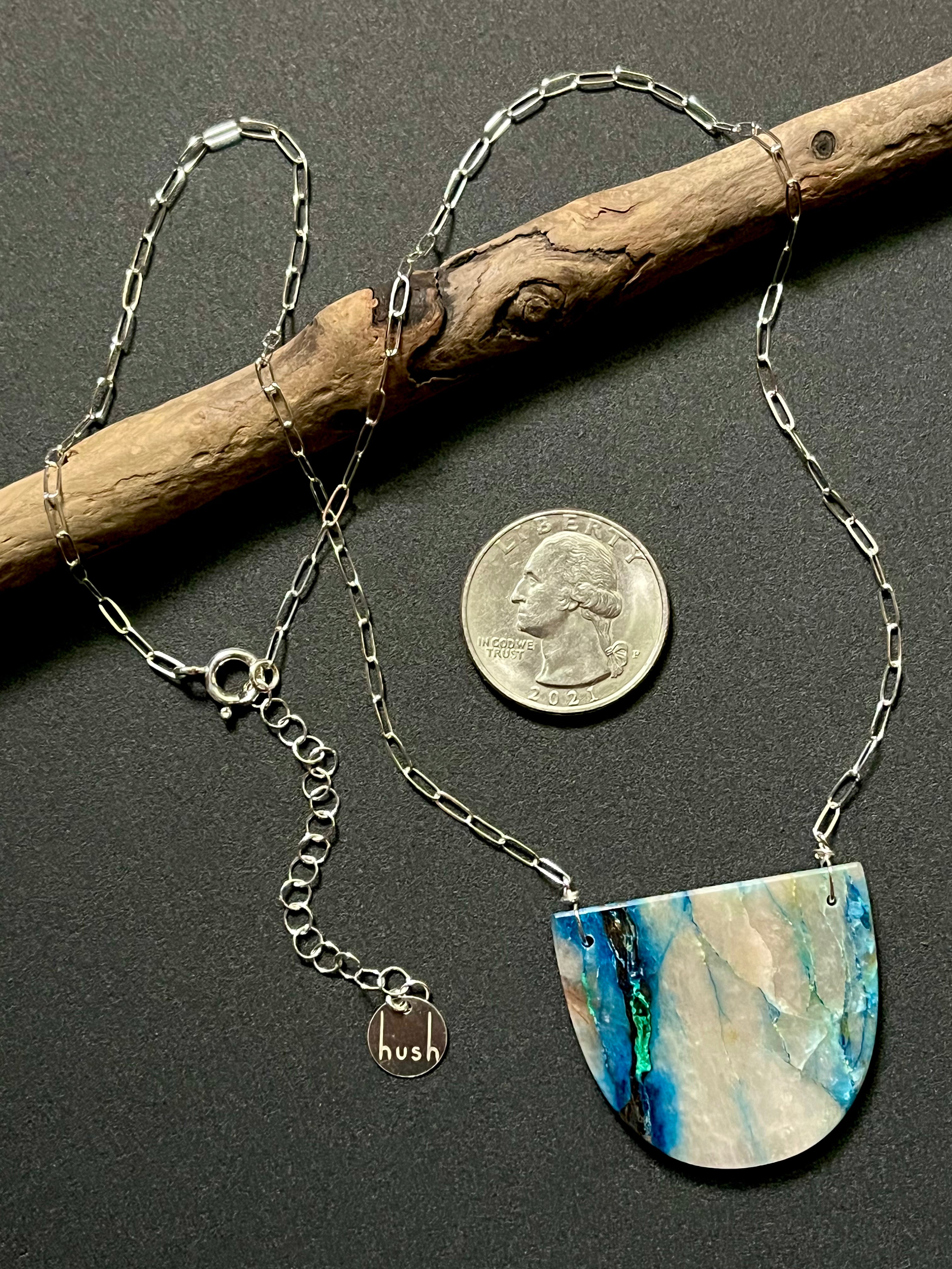 • OOAK - AEON • chrysocolla + silver necklace (18"-20")