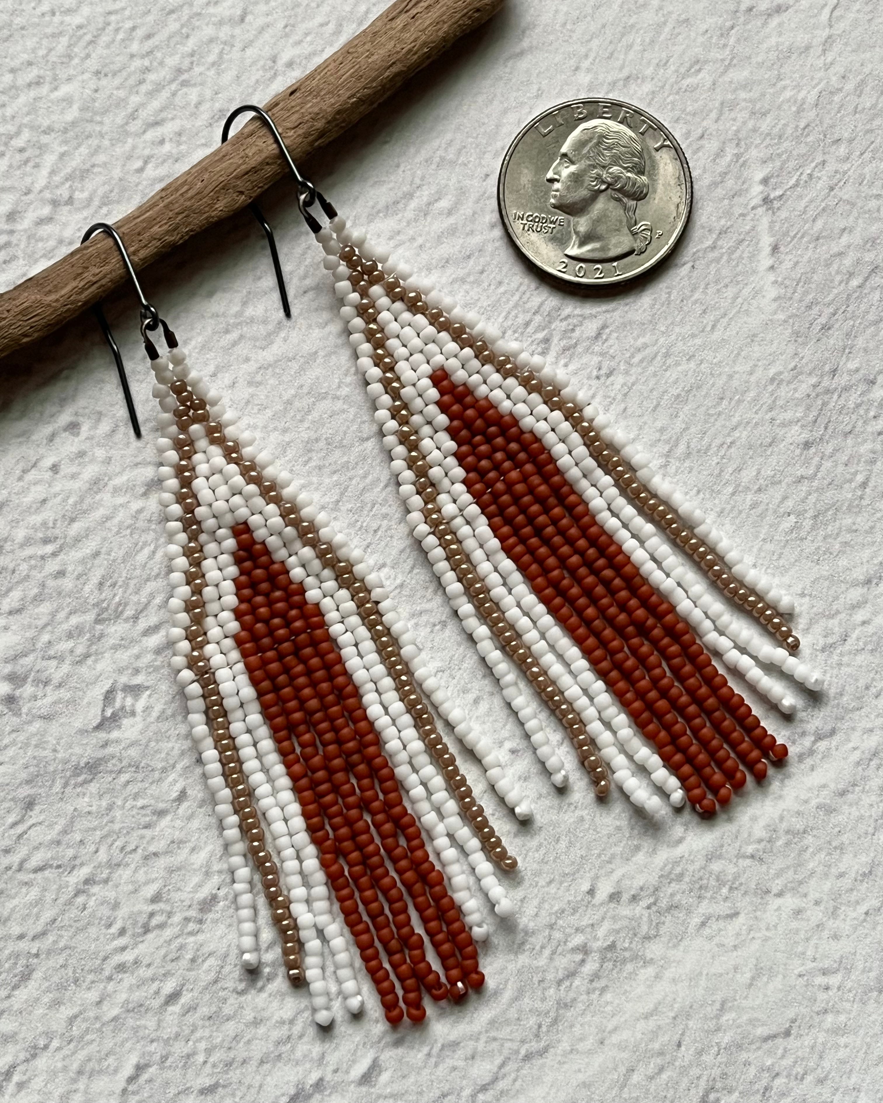 • AVERY • beaded fringe dangle earrings