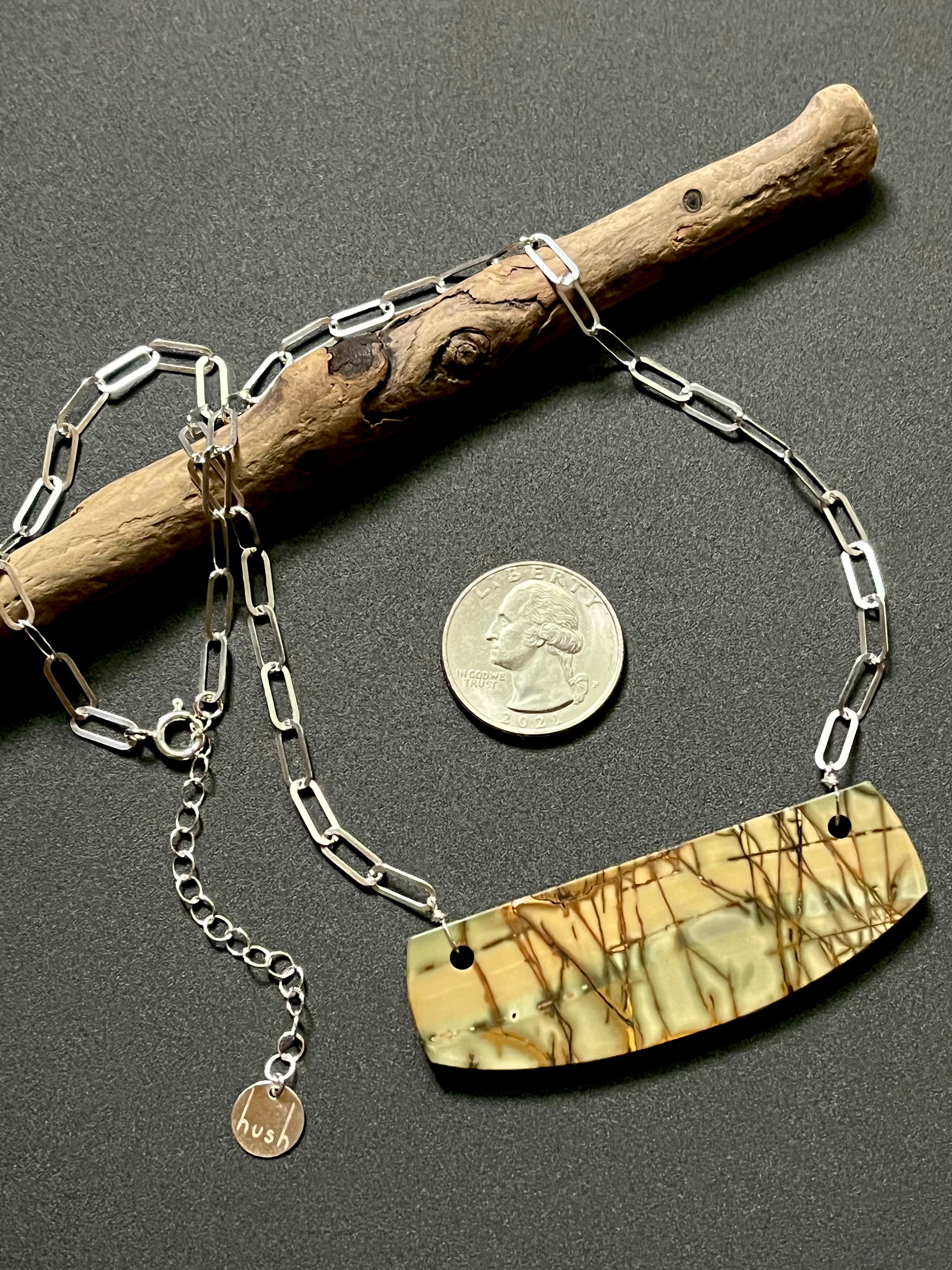 • OOAK - AEON • (#4) red creek jasper + silver necklace (18"-20")