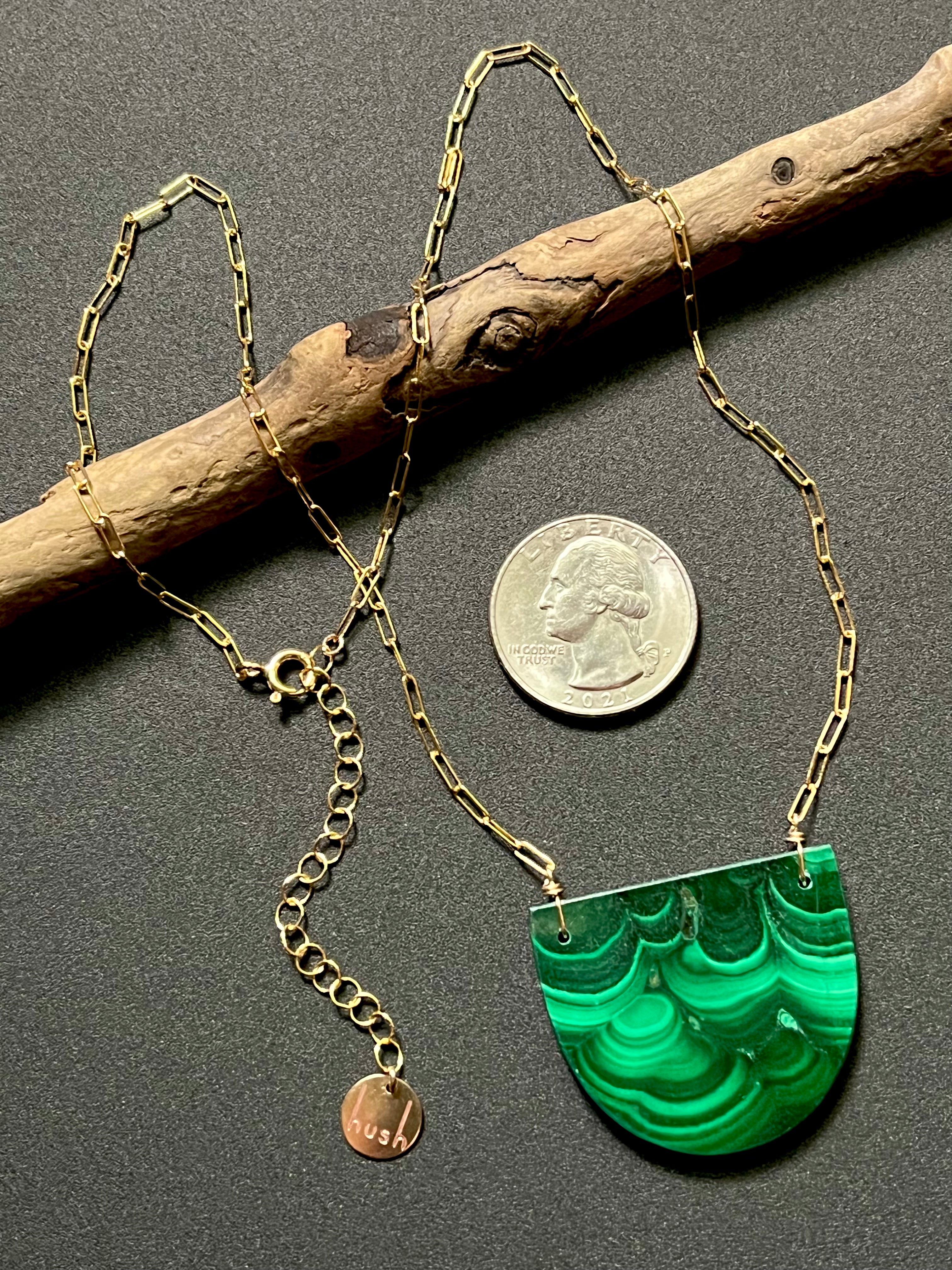• OOAK - AEON • malachite + gold necklace (18"-20")