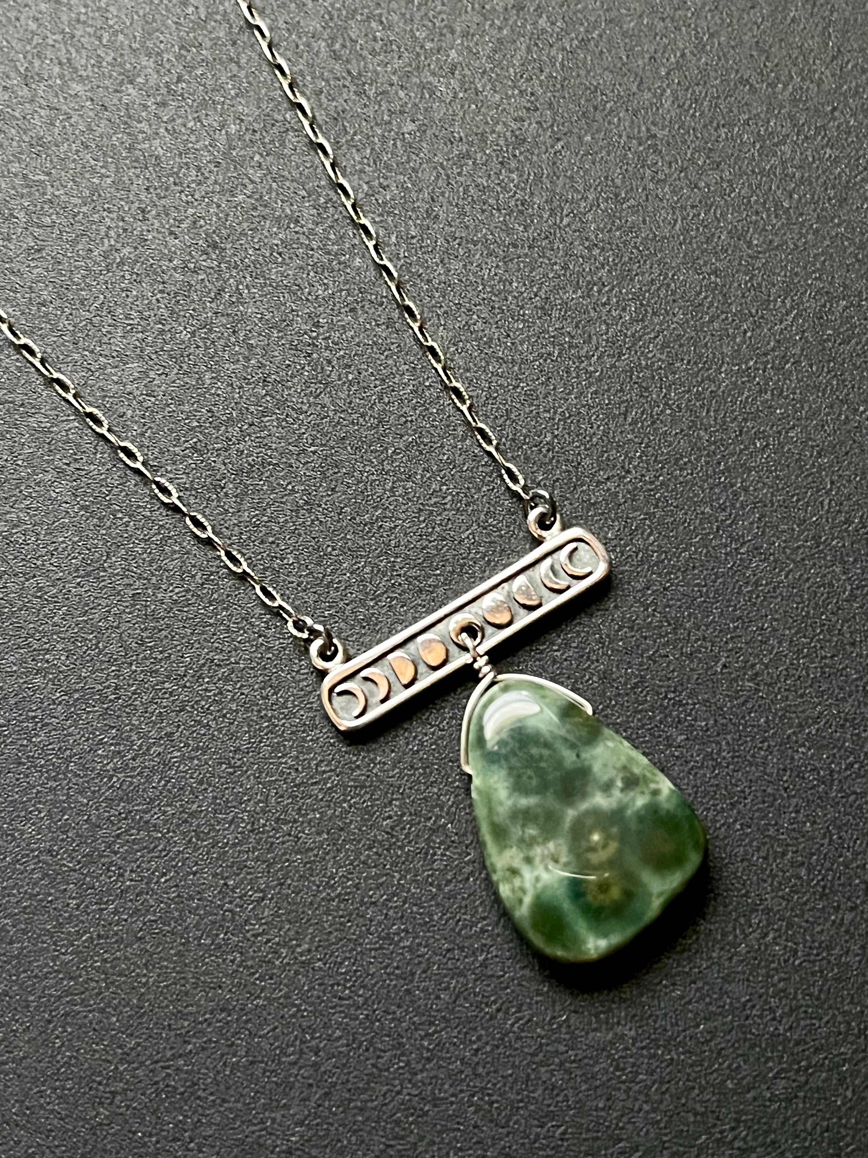 •OOAK - LUNA• ocean jasper + sterling silver necklace (16"-18")