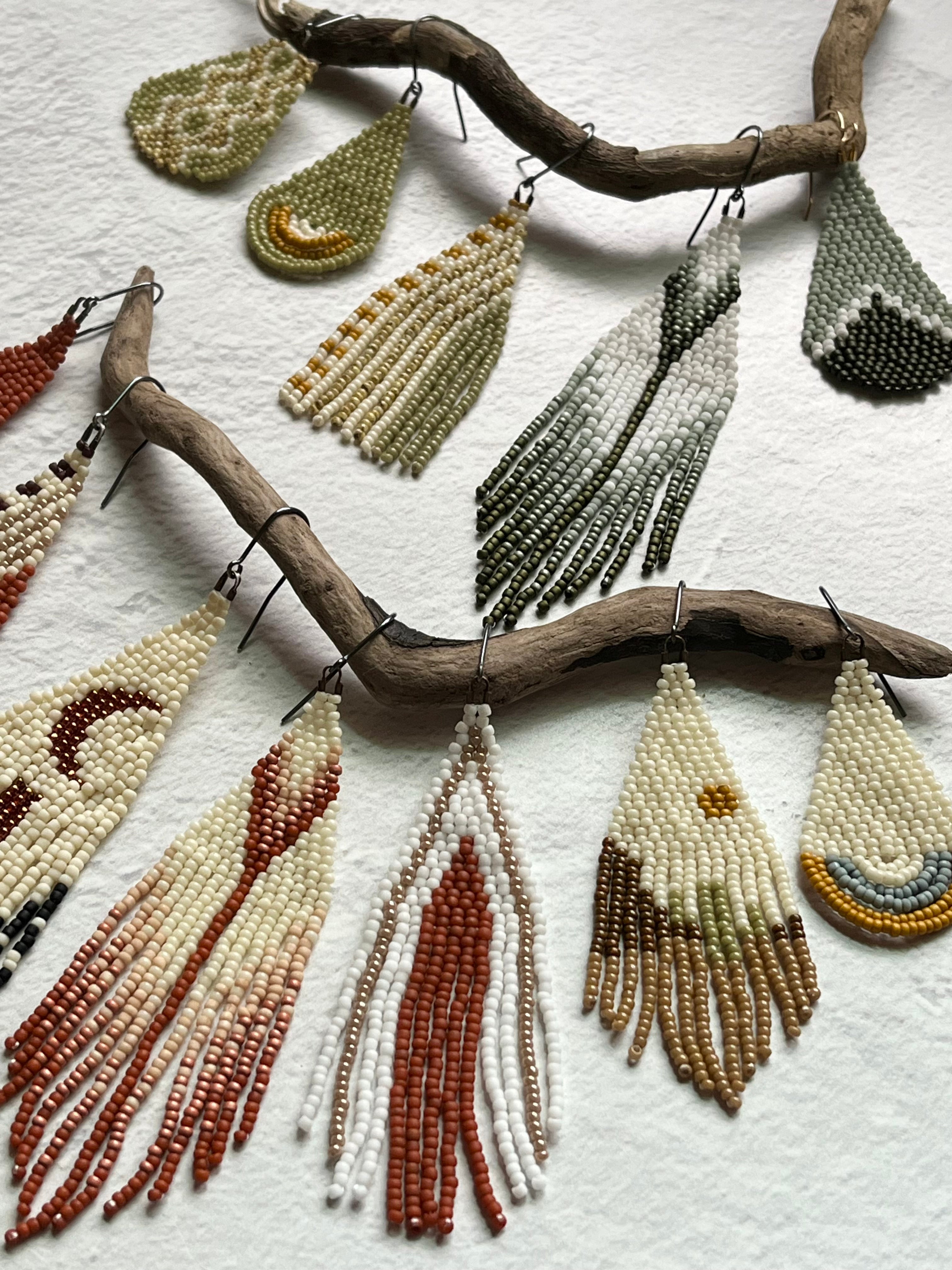 • SEDONA• beaded fringe dangle earrings