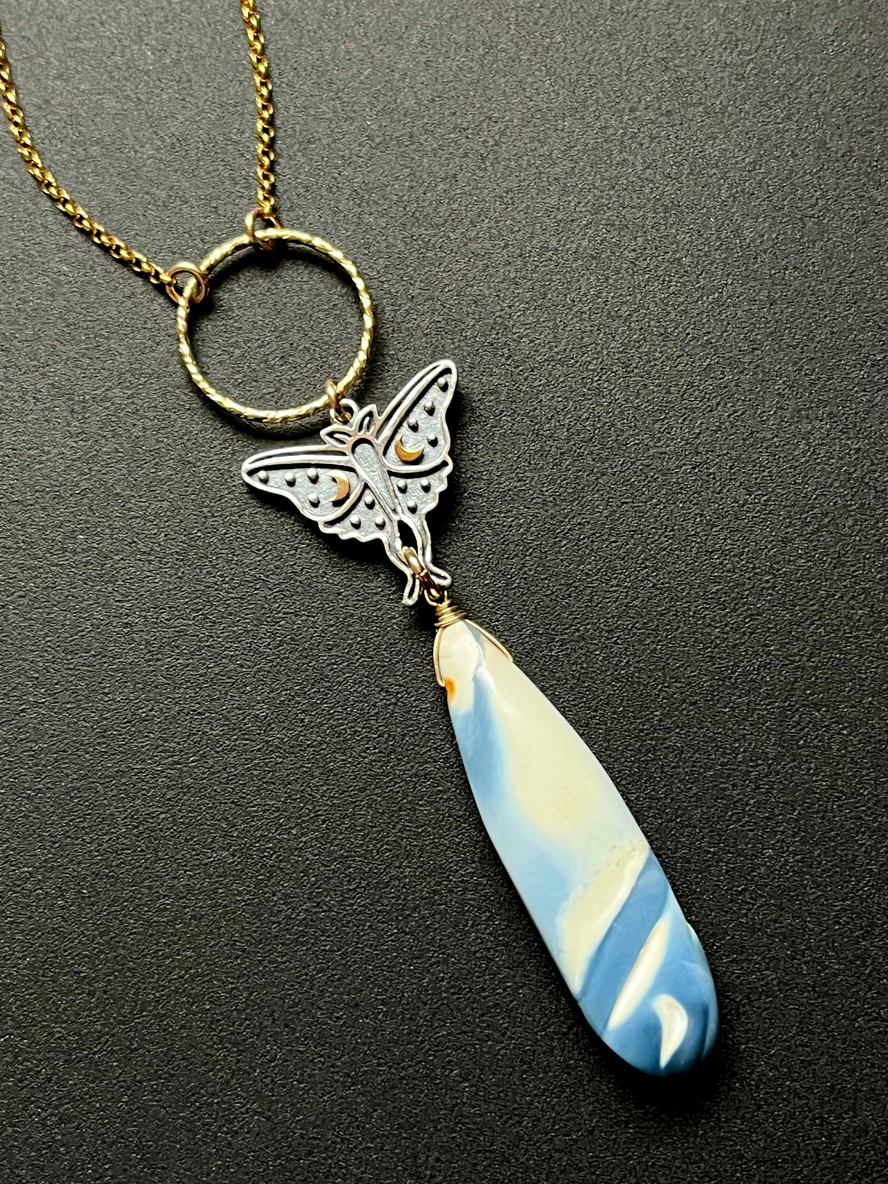 •OOAK - GUIDE• peruvian opal + mixed metal necklace (18"-20")