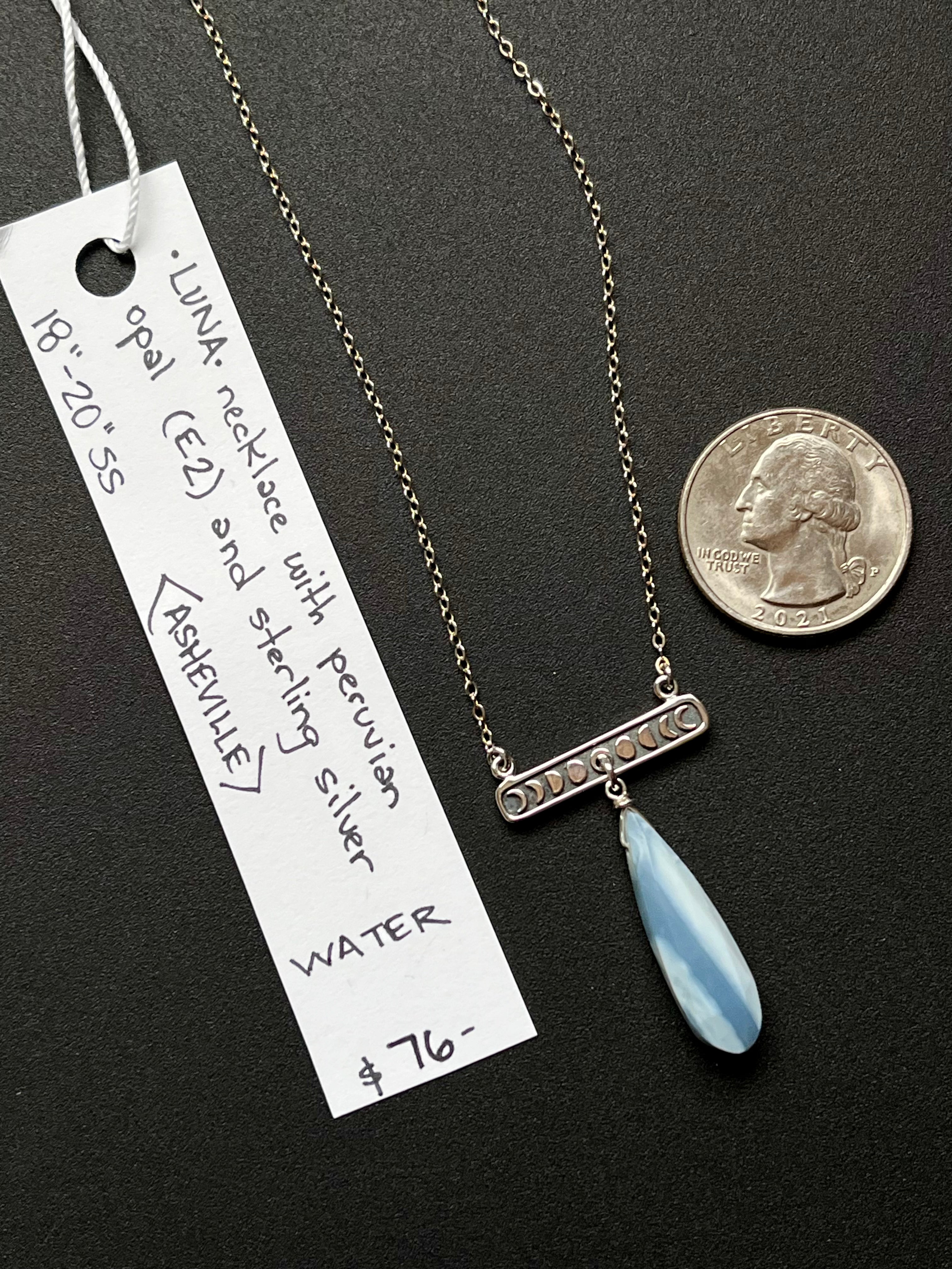 •OOAK - HLUNA• peruvian opal + sterling silver necklace (18"-20")