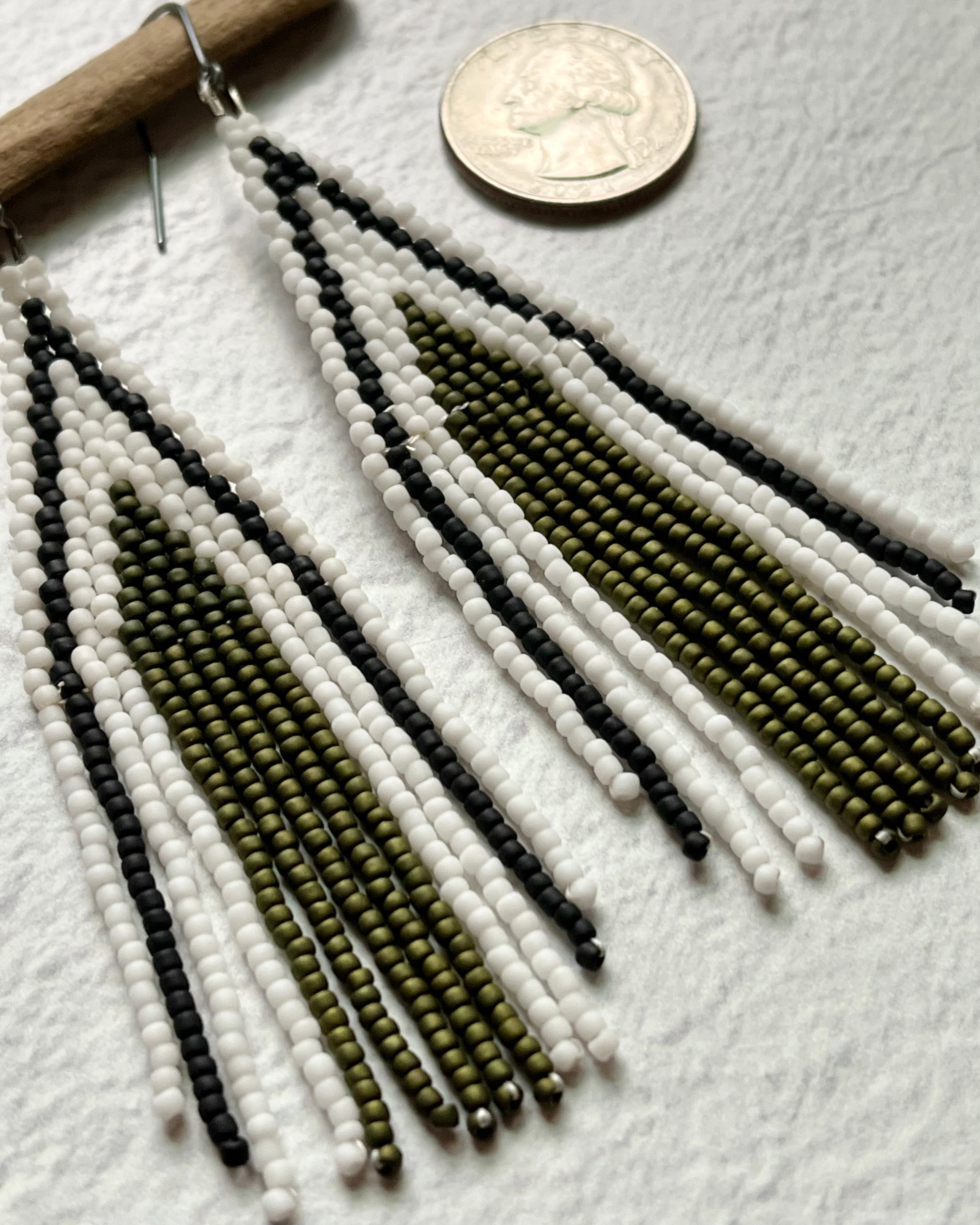 • AVERY • beaded fringe dangle earrings