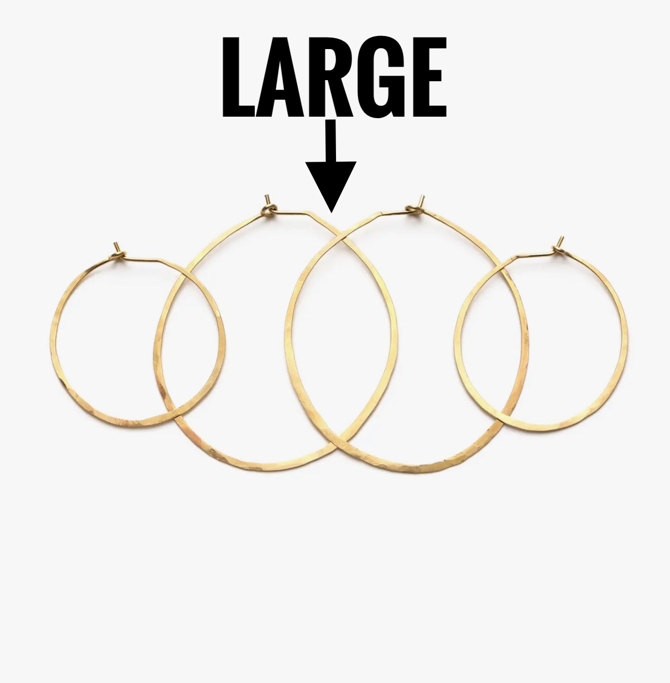 • HAMMERED HOOP • brass hoop earrings