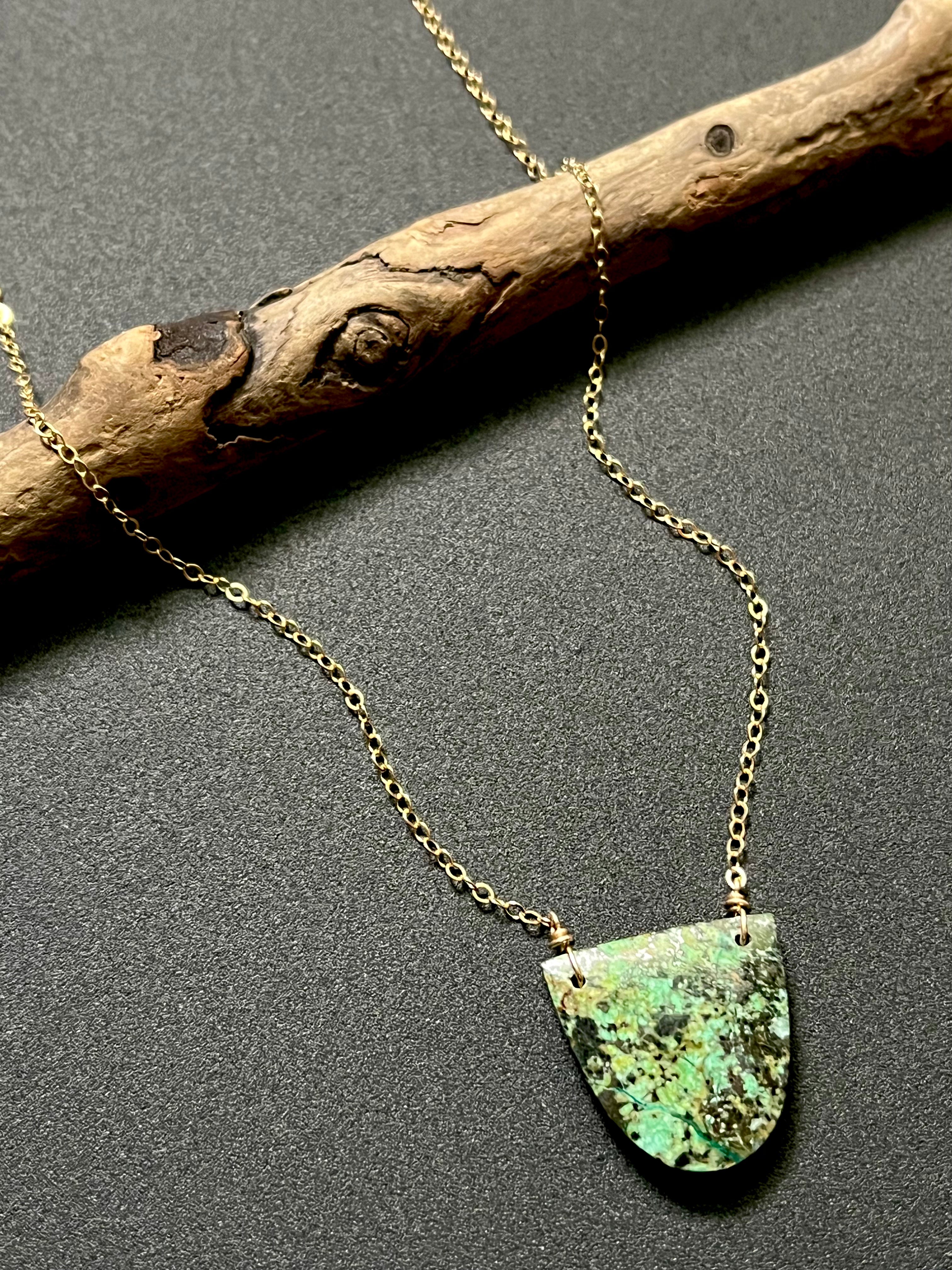 • OOAK - AEON • turquoise + gold necklace (16"-18")