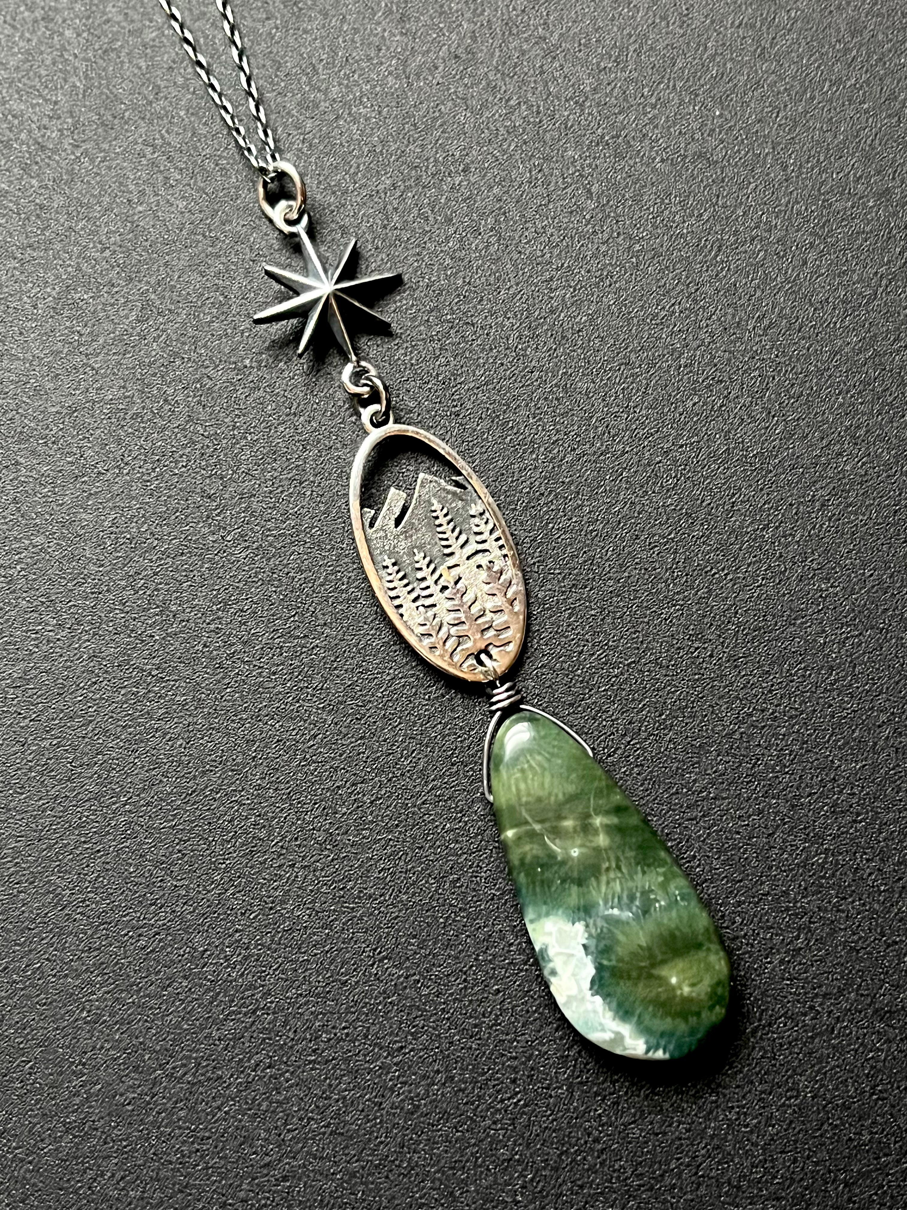 •OOAK - COVE• ocean jasper + sterling silver necklace (26"-28")