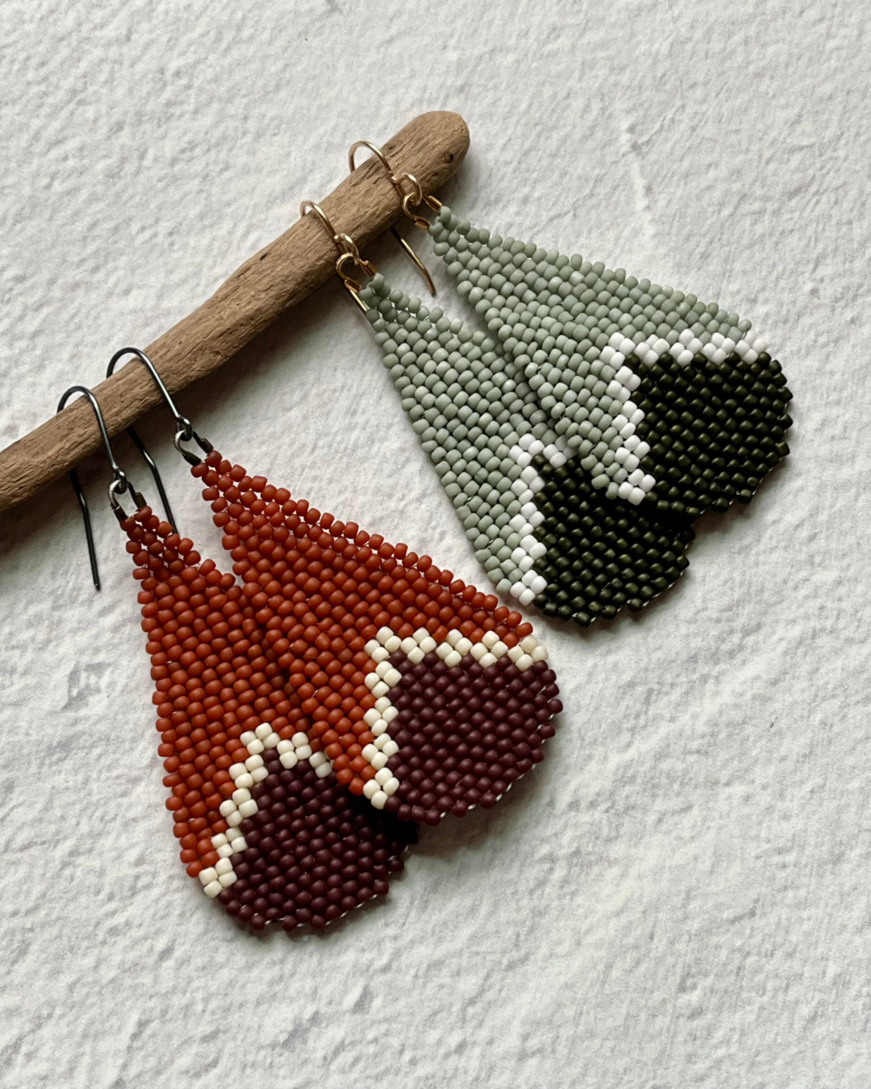 • OLIVIA • beaded fringe dangle earrings