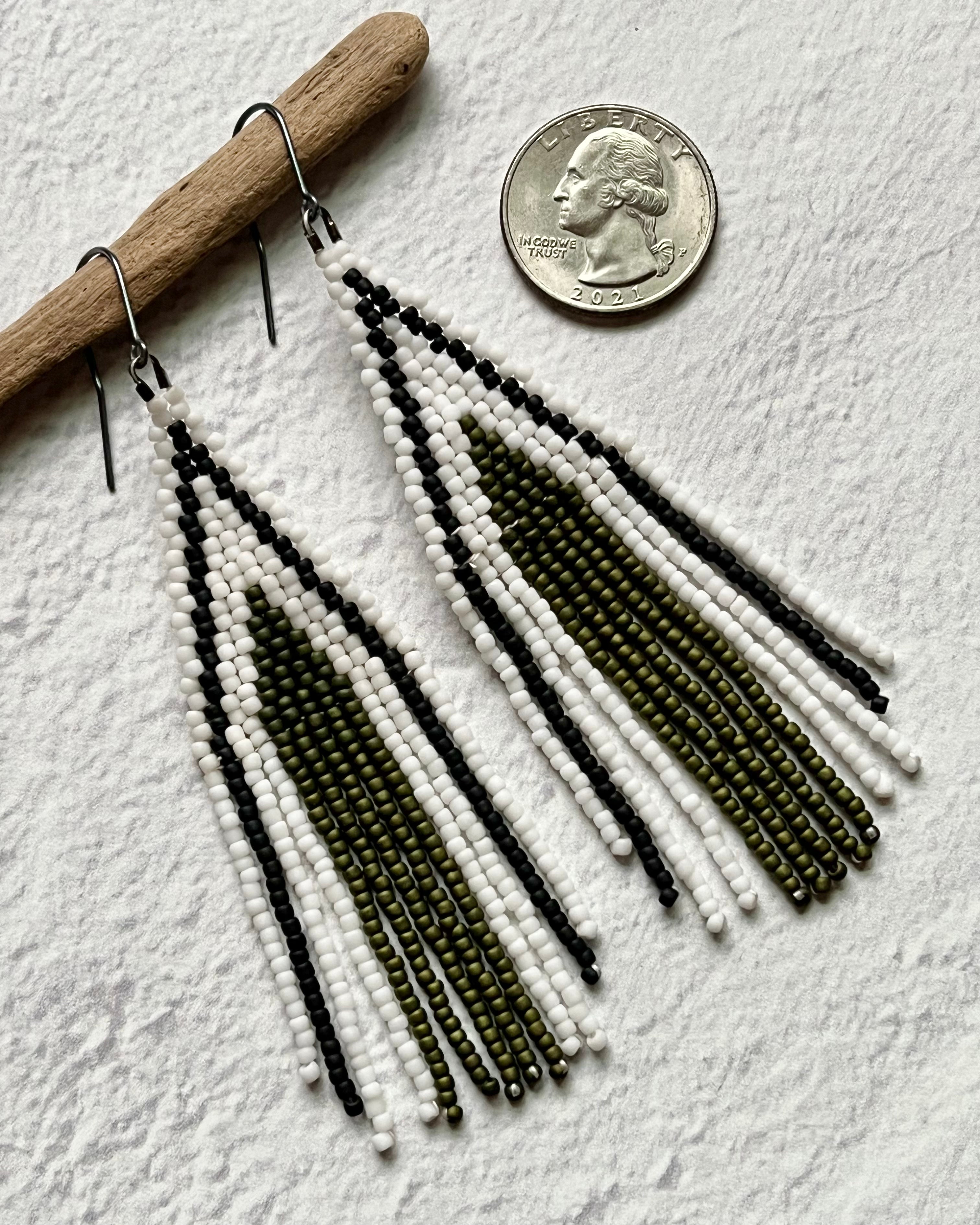 • AVERY • beaded fringe dangle earrings