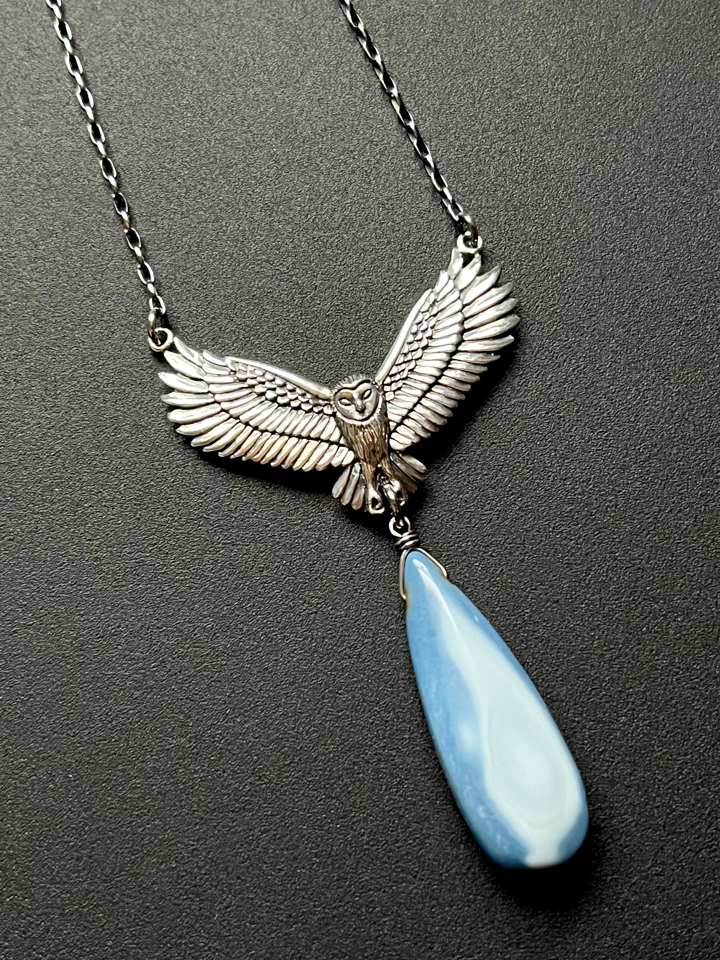 •OOAK - SUENO• peruvian opal + sterling silver necklace (16"-18")