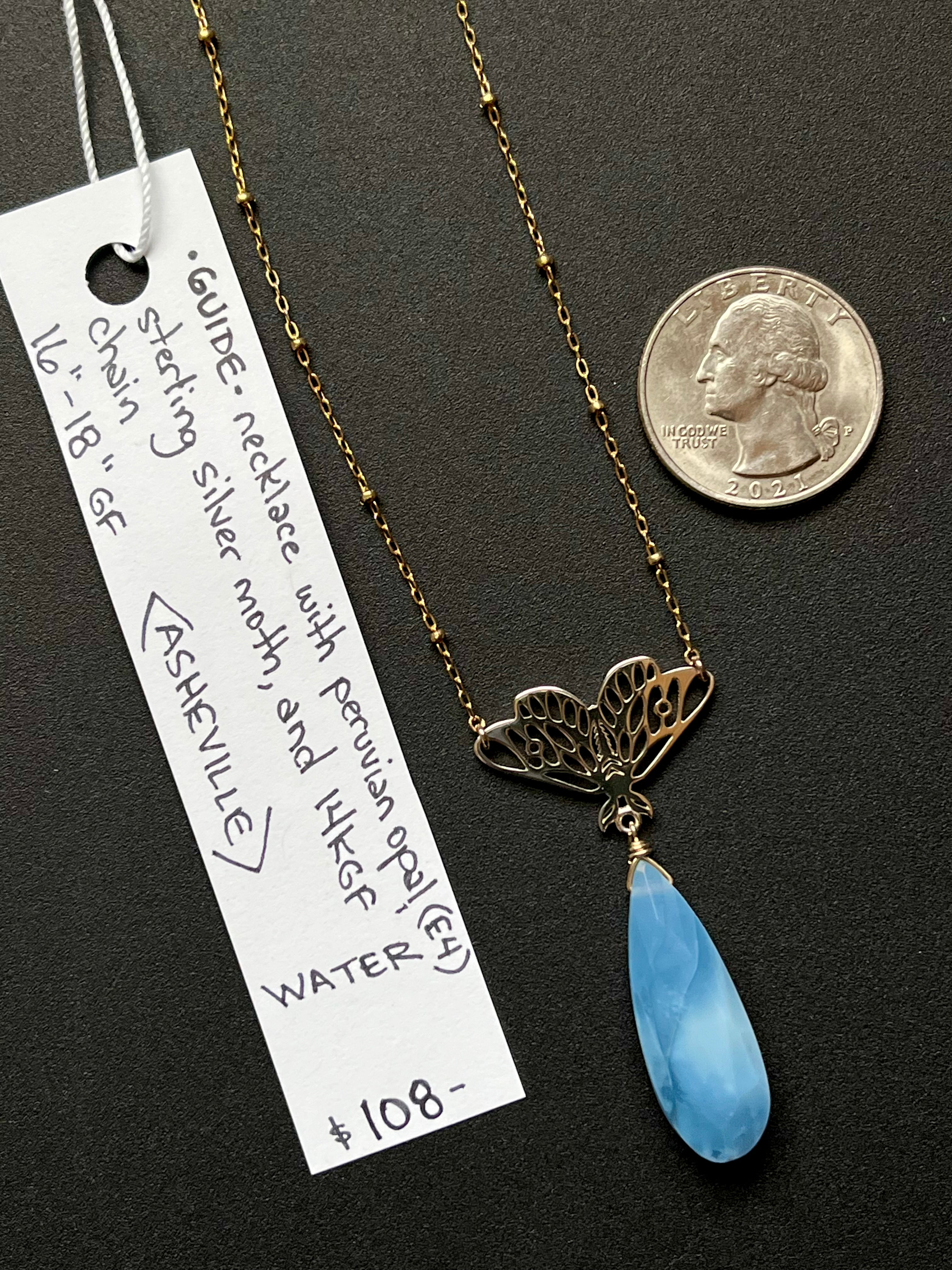 •OOAK - GUIDE• peruvian opal + mixed metal necklace (16"-18")