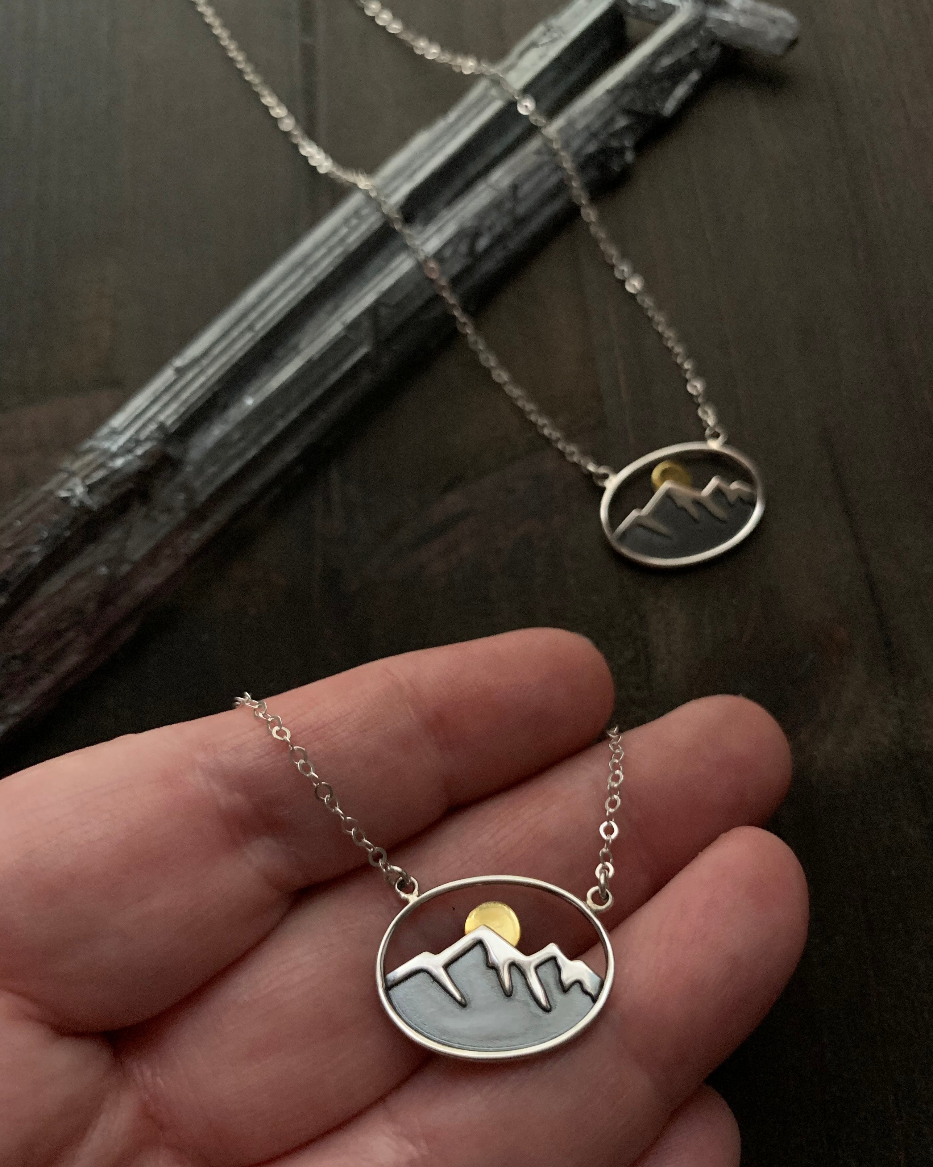 •BLUE RIDGE MOON• mixed metal necklace