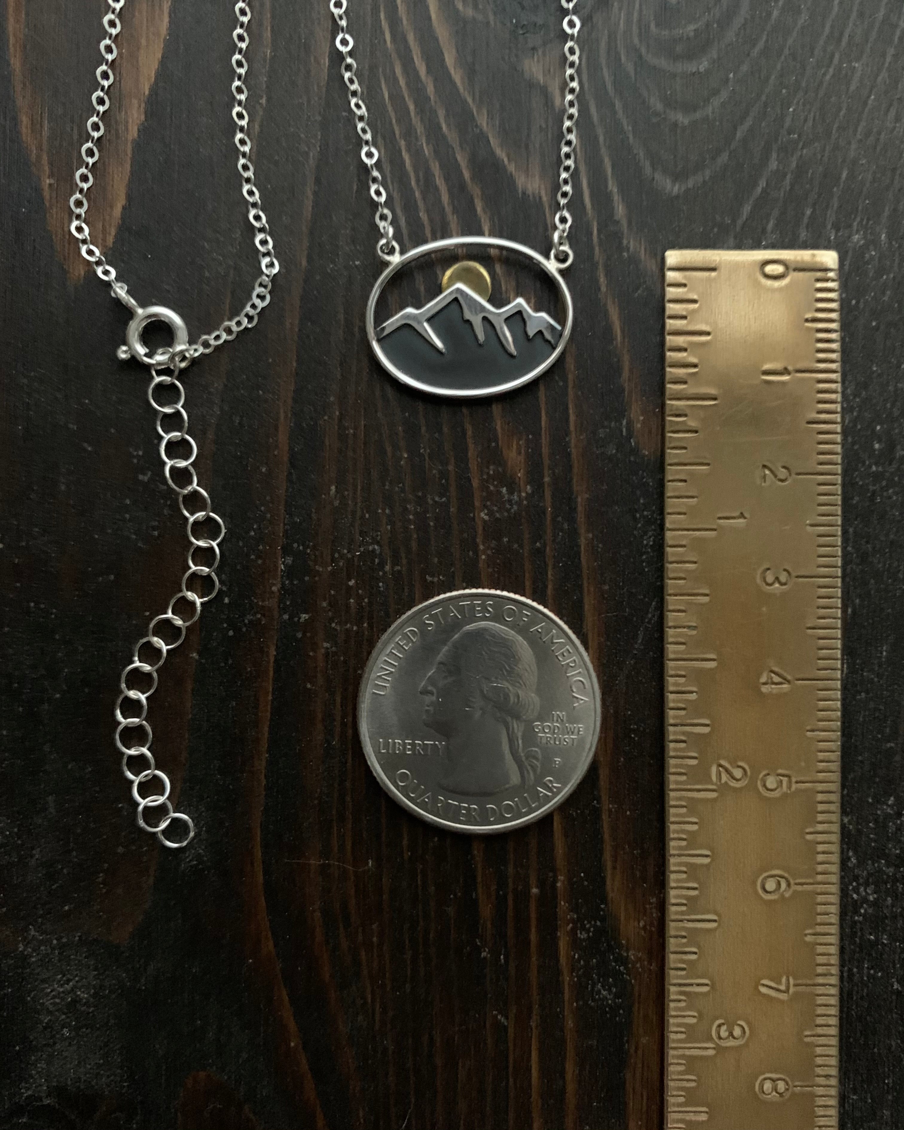 •BLUE RIDGE MOON• mixed metal necklace