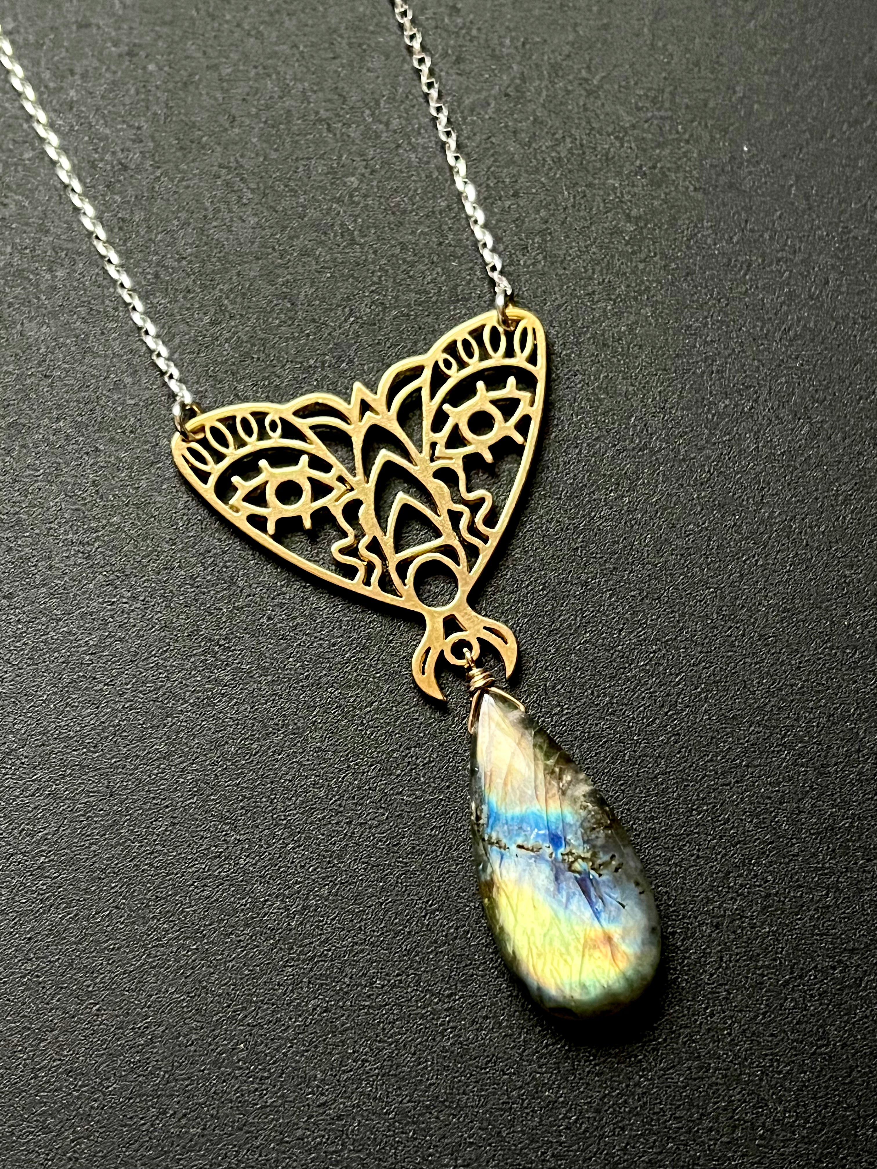 •OOAK - GUIDE• labradorite + mixed metal necklace (18"-20")