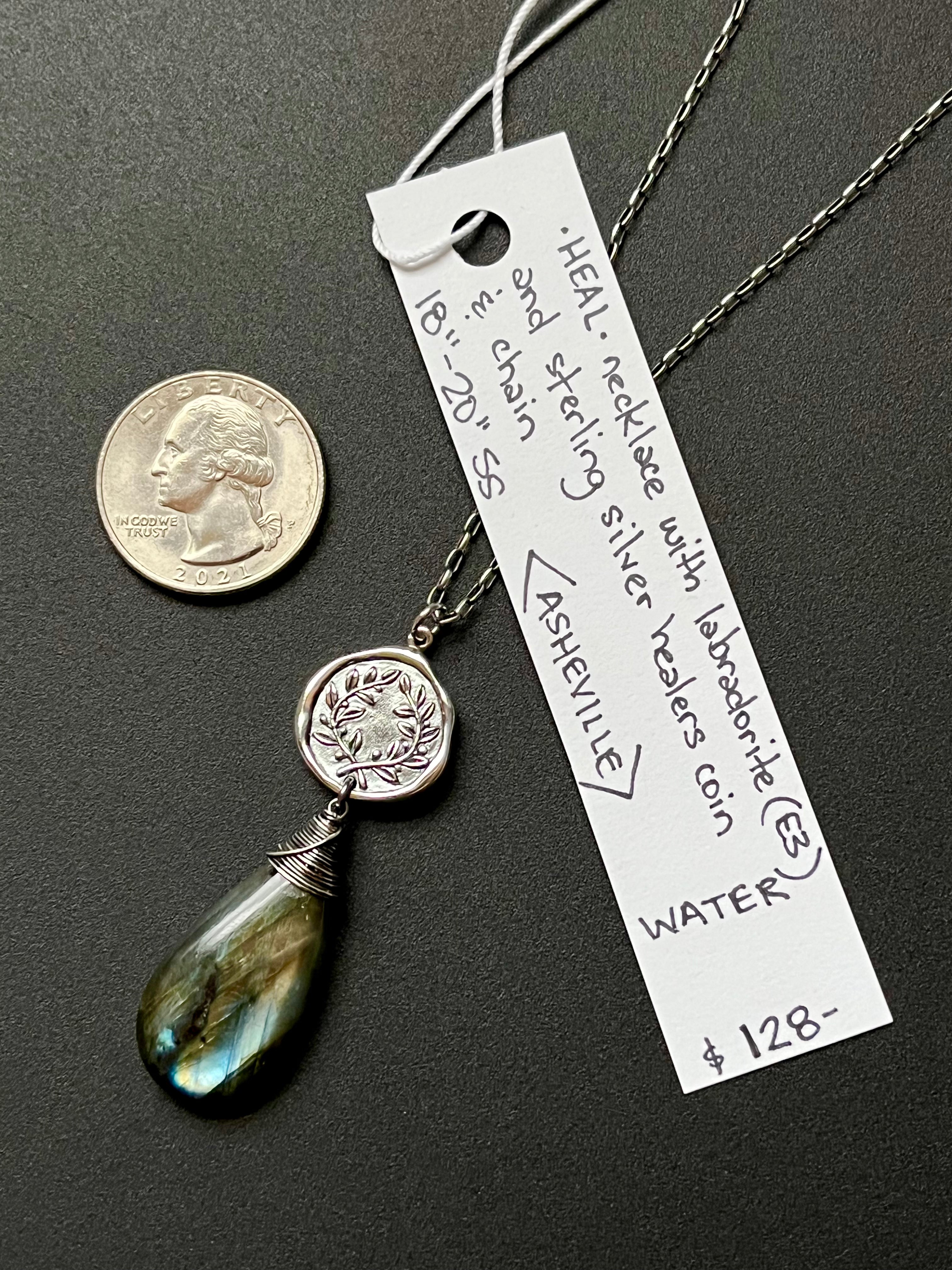 •OOAK - TEND• labradorite + sterling silver necklace (18"-20")