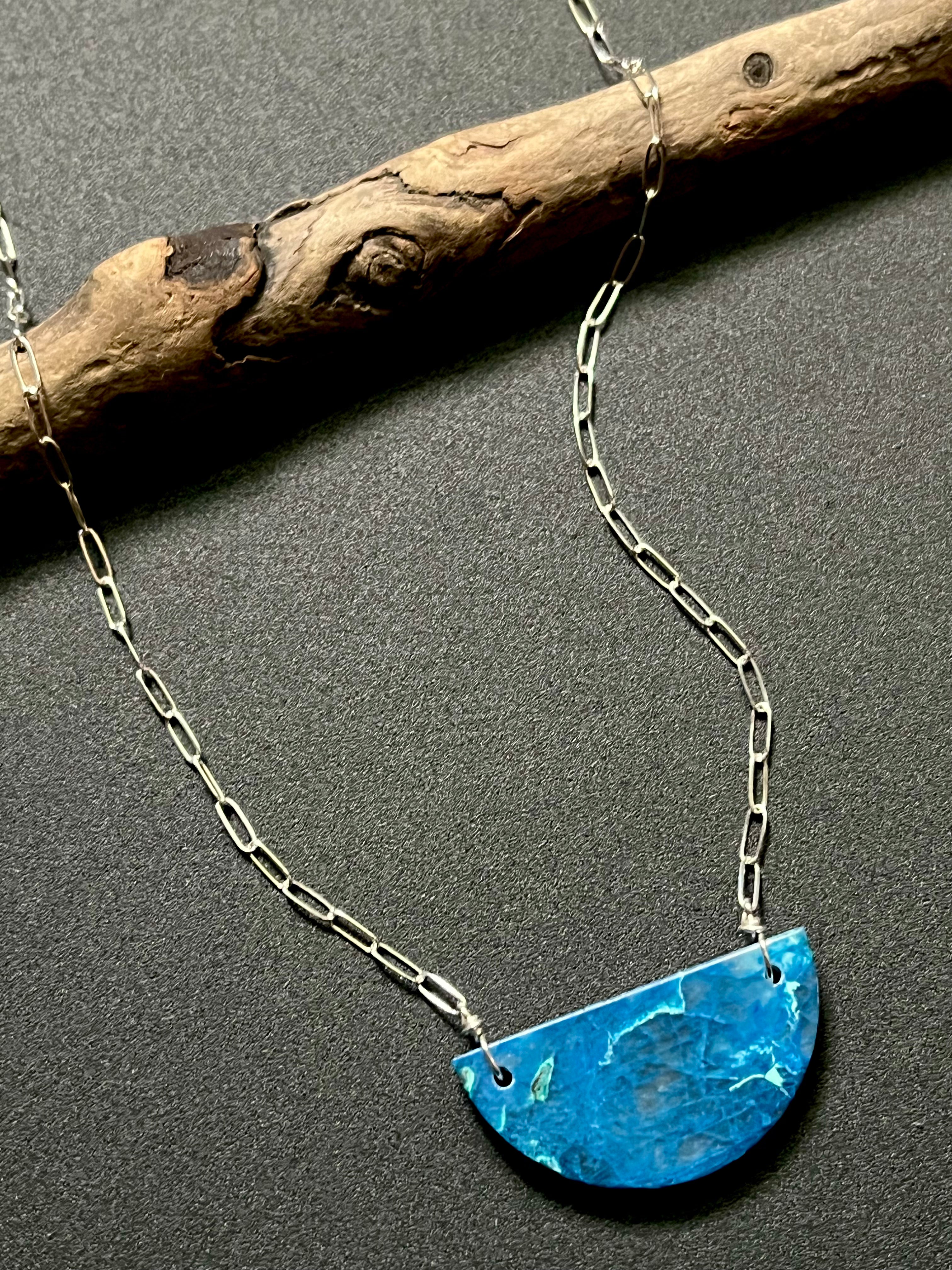 • OOAK - AEON • azurite + silver necklace (16"-18")