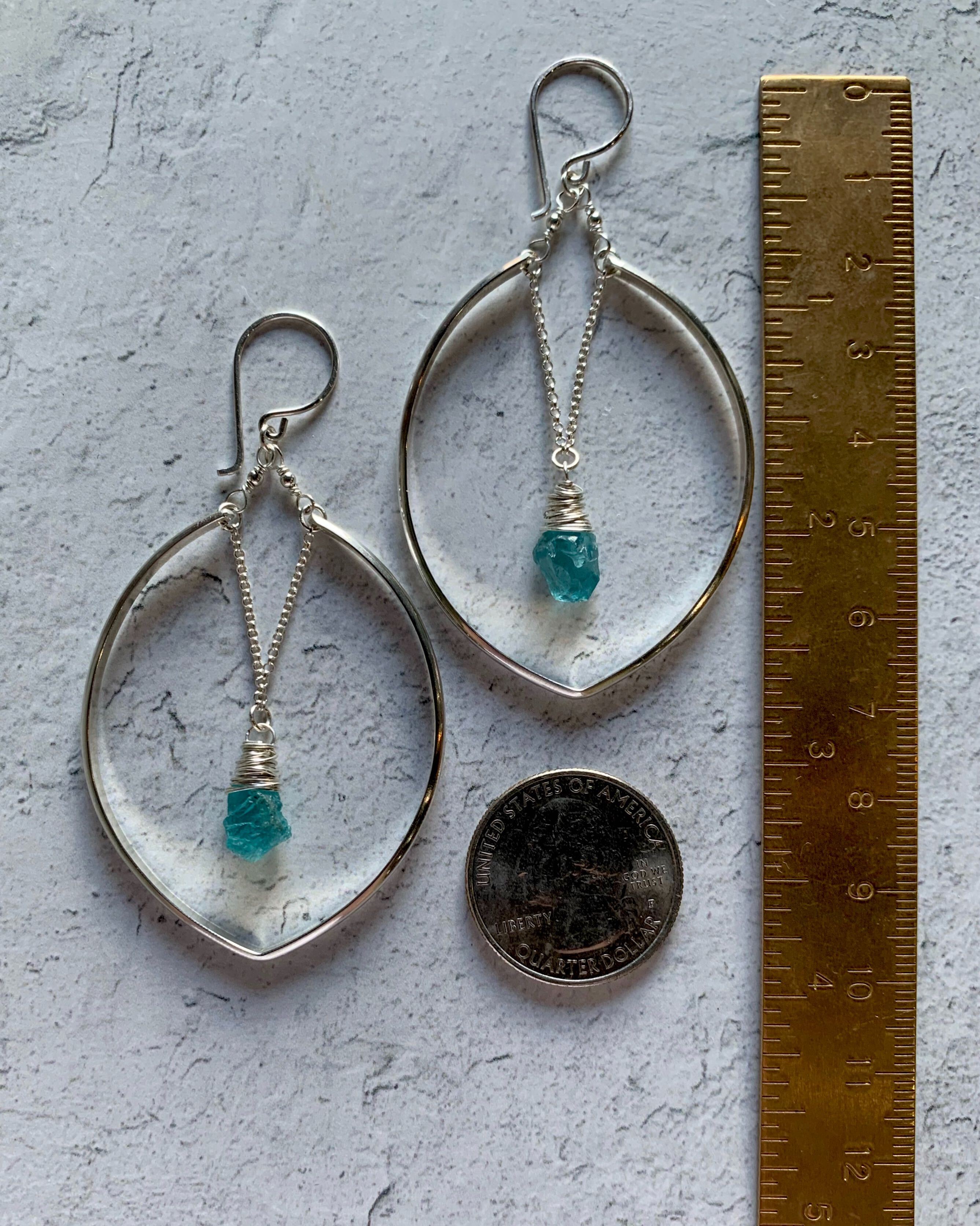 •IRIS HOOP• apatite + silver earrings