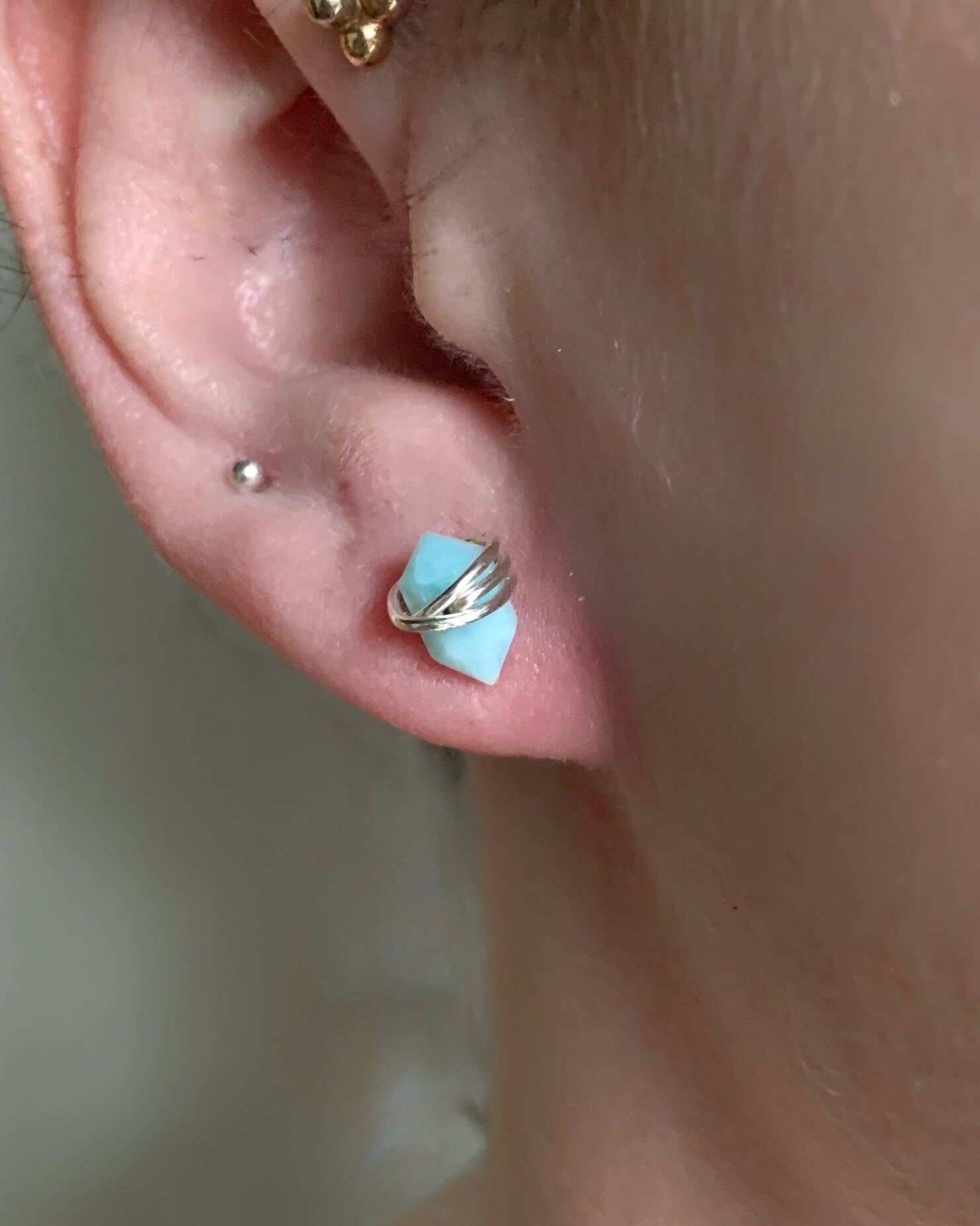 •PIKE• larimar + silver stud earrings