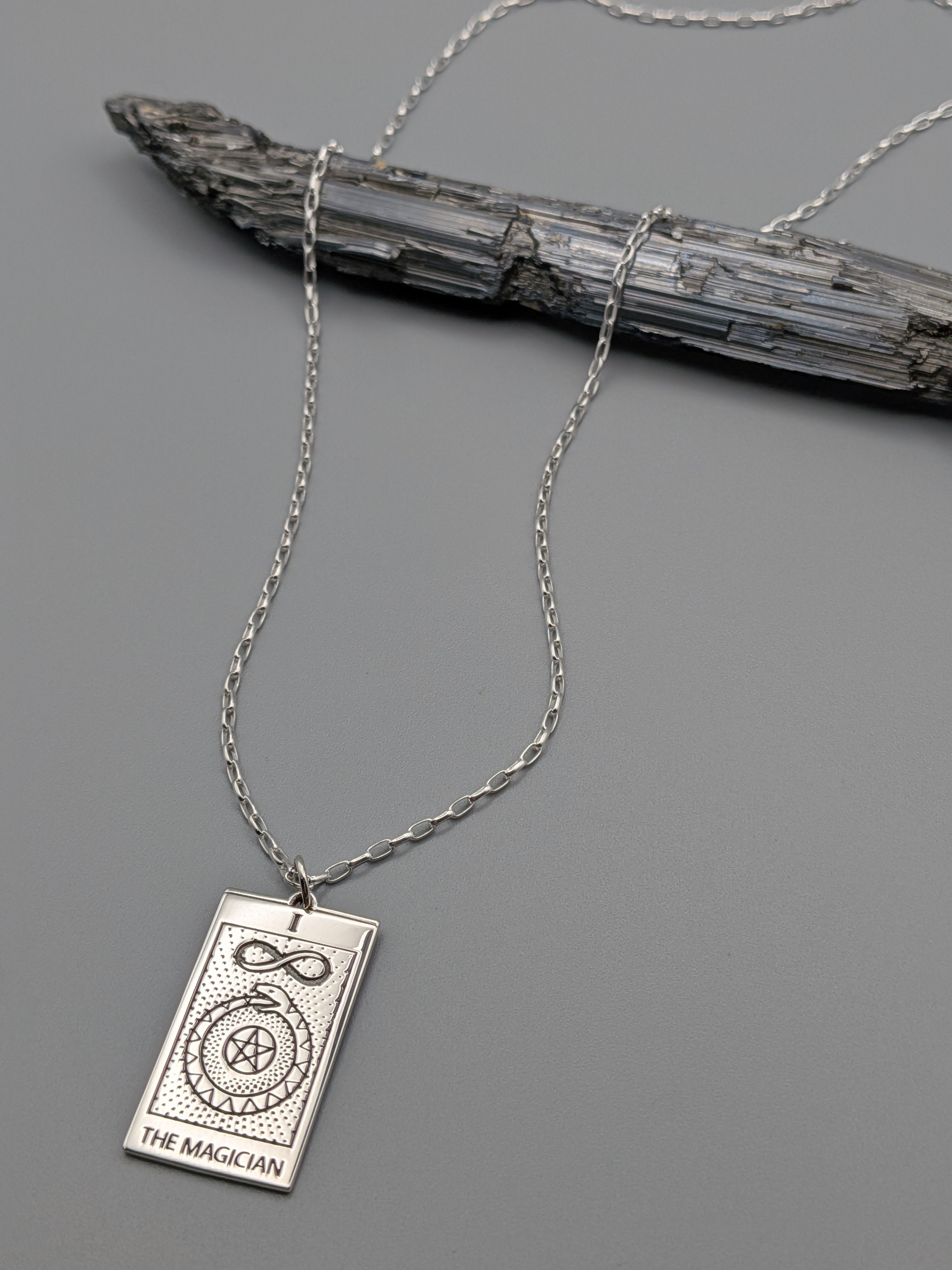 •TAROT TALISMAN• silver necklace (28"-30" long)