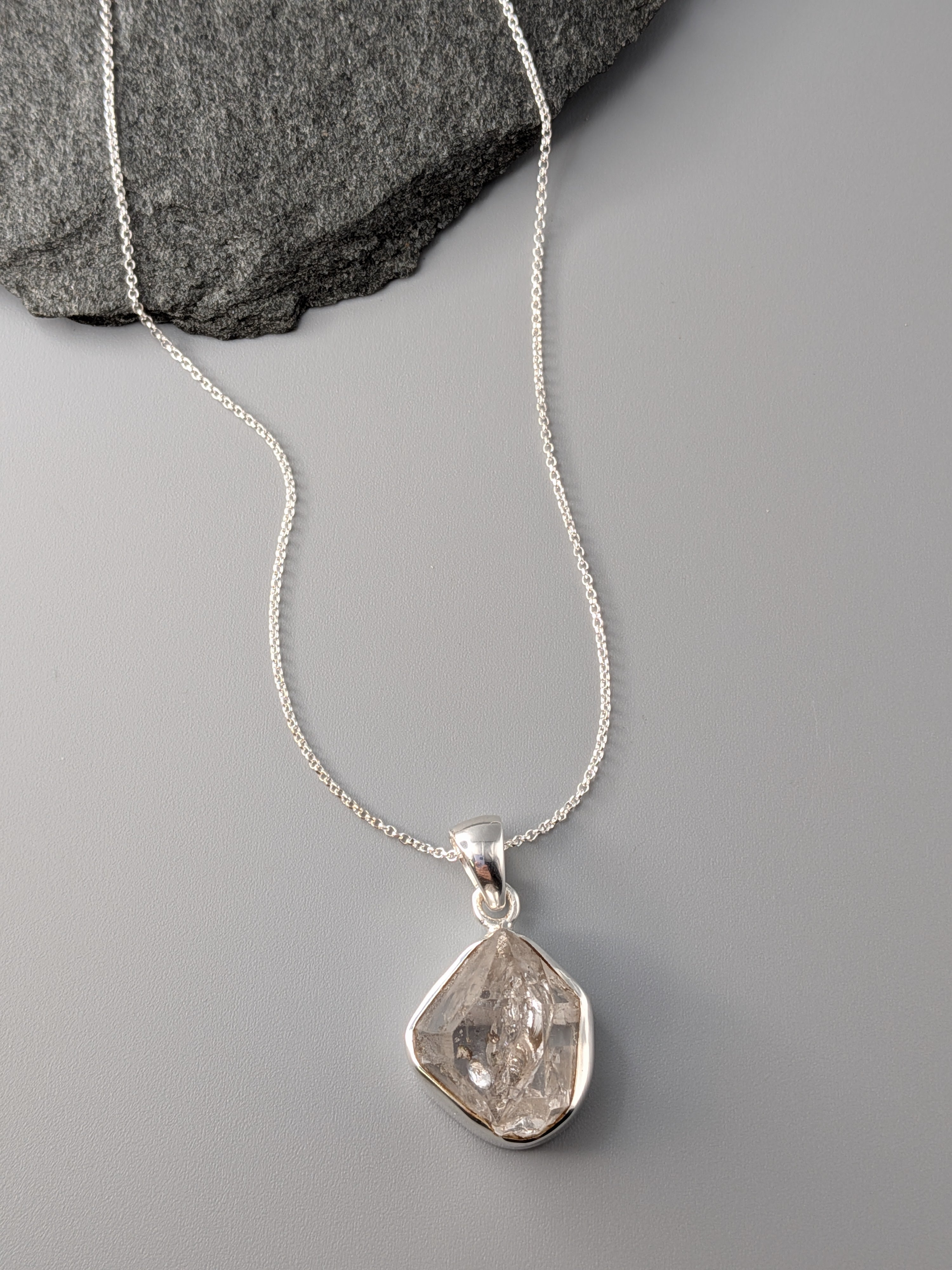•HERKIMER DIAMOND• sterling silver necklace (18" long)