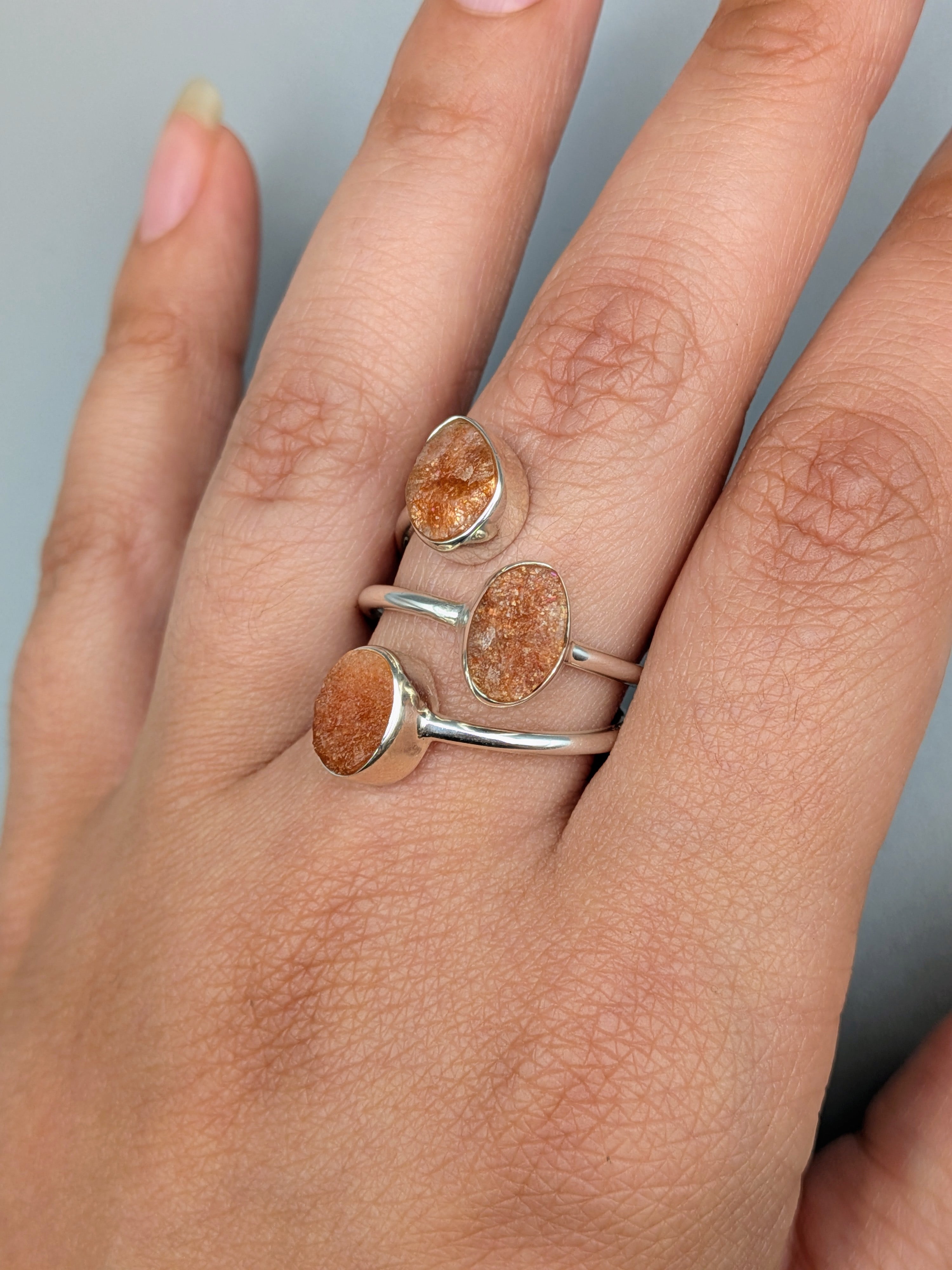 •SUNSTONE - ORBITAL• adjustable silver ring