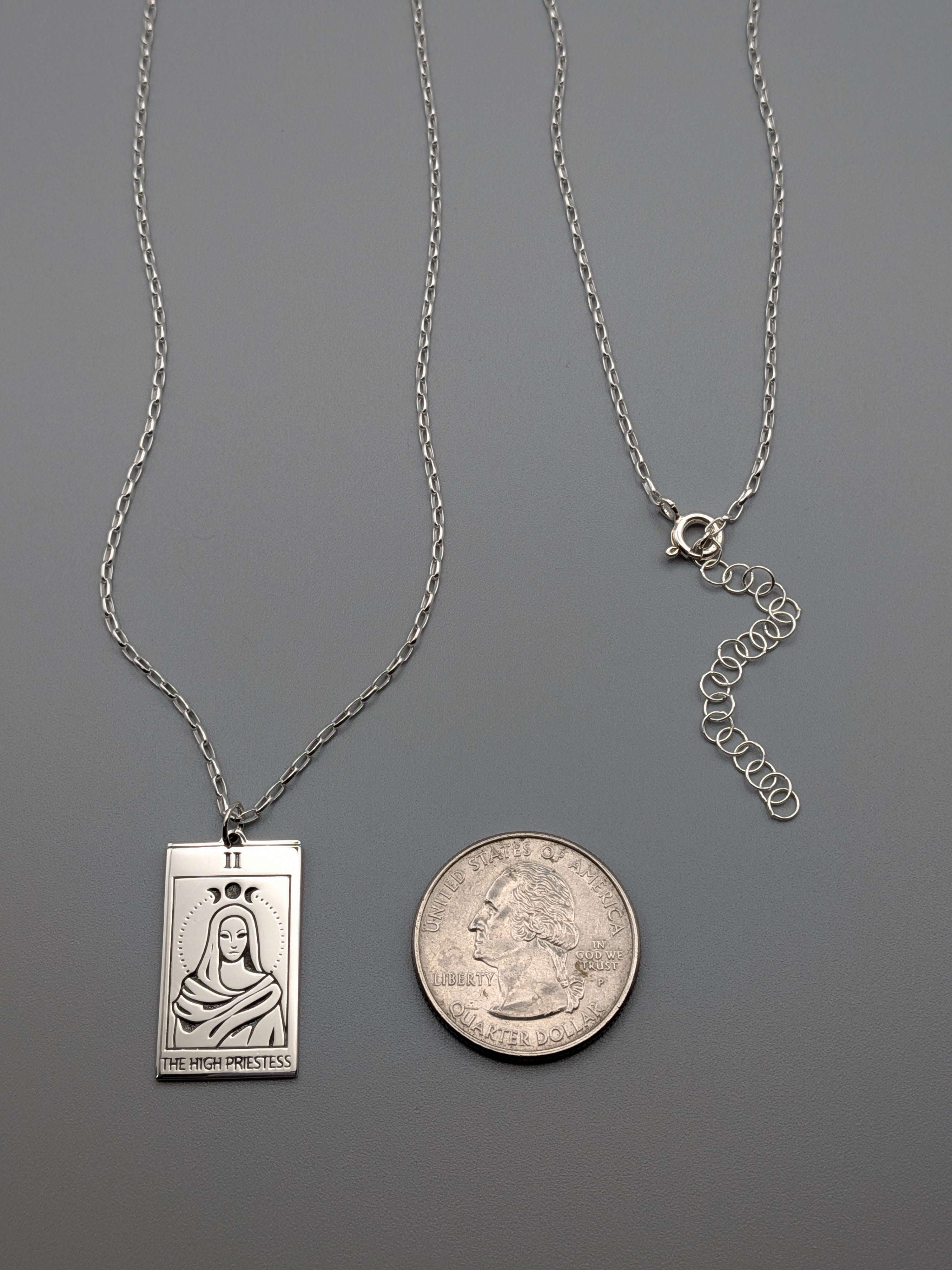 •TAROT TALISMAN• silver necklace (28"-30" long)