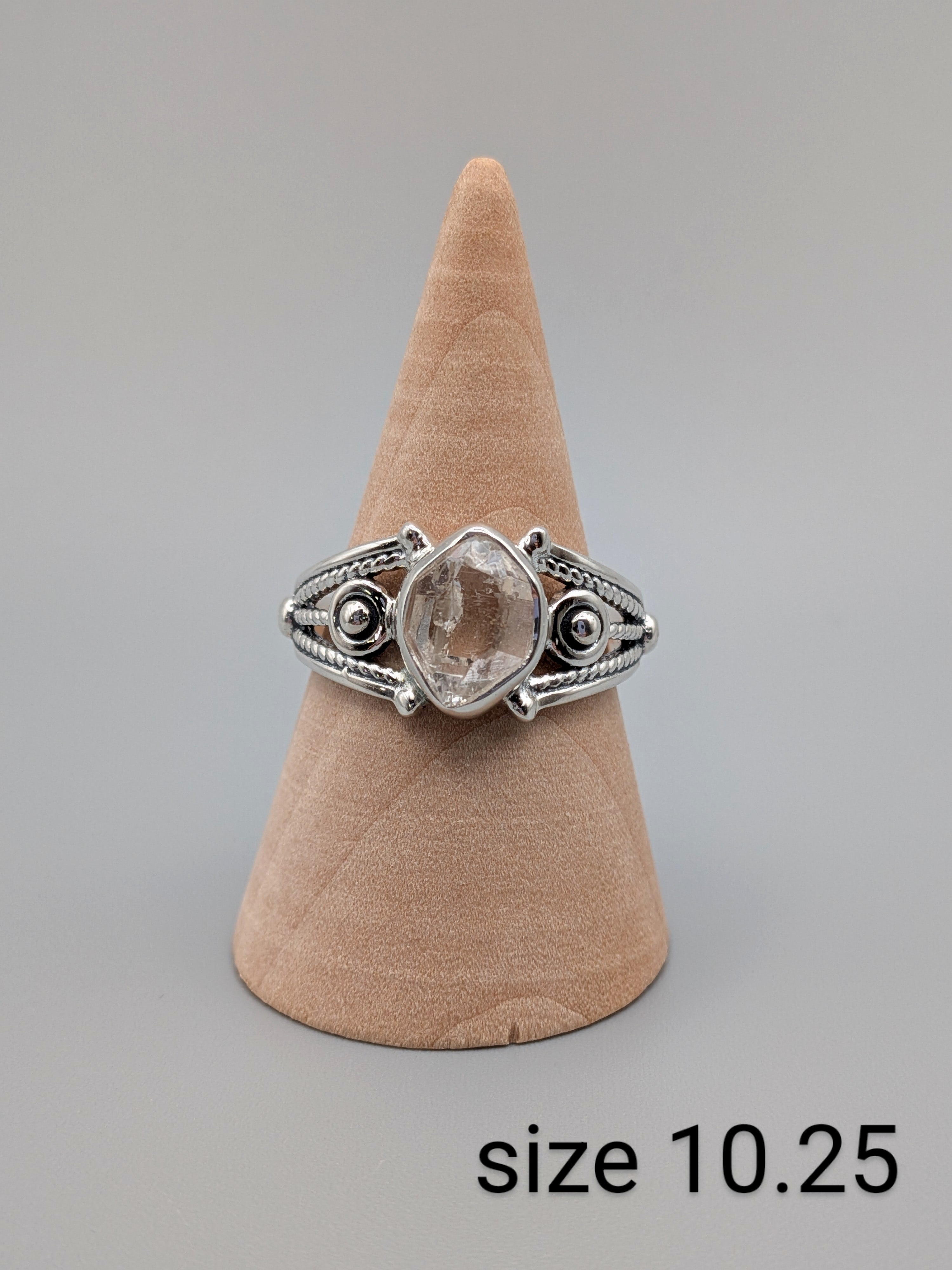 •HERKIMER DIAMOND - IMPERIAL• decorative band silver ring (various sizes)