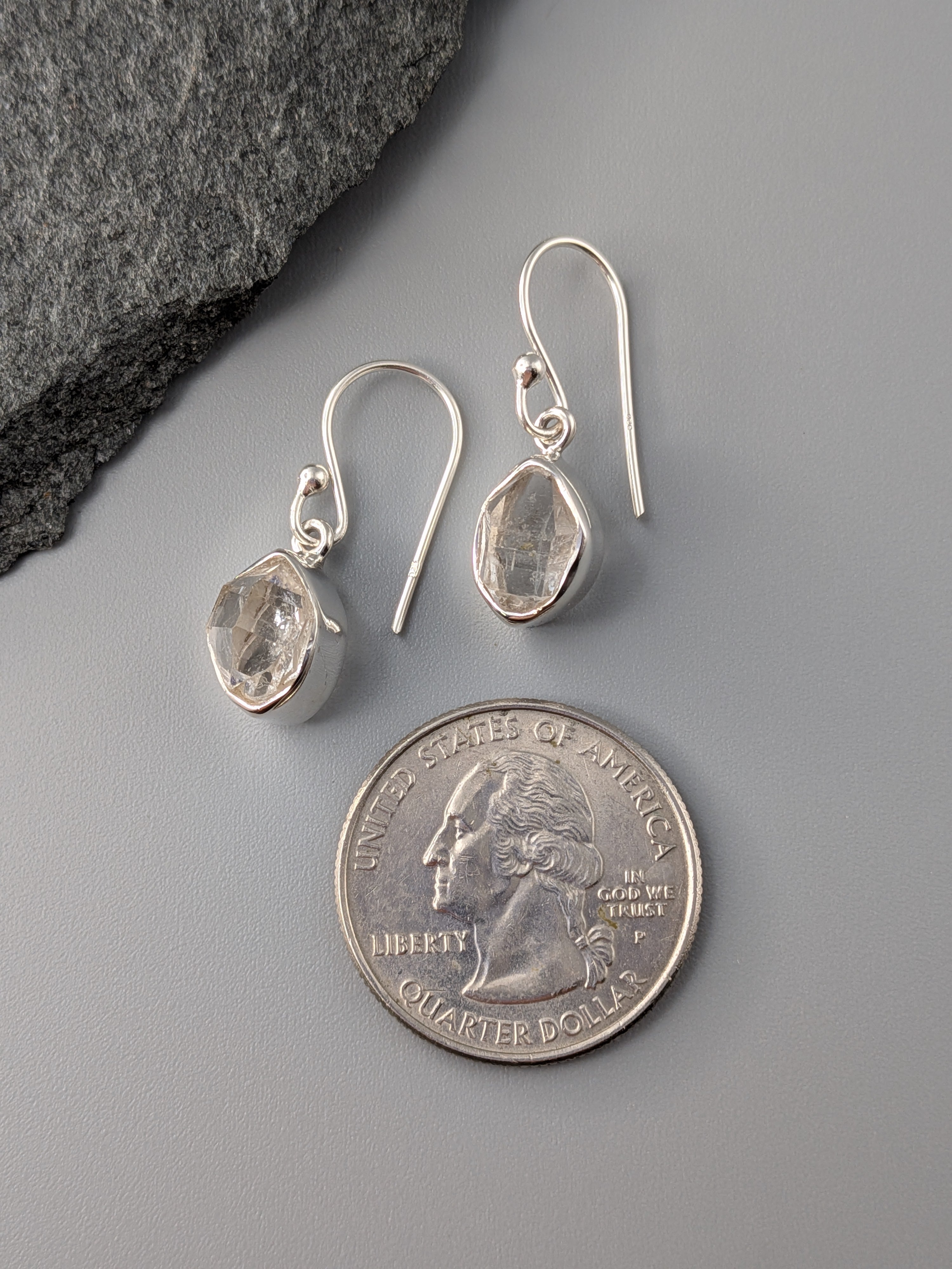 •HERKIMER DIAMOND• silver dangle earrings