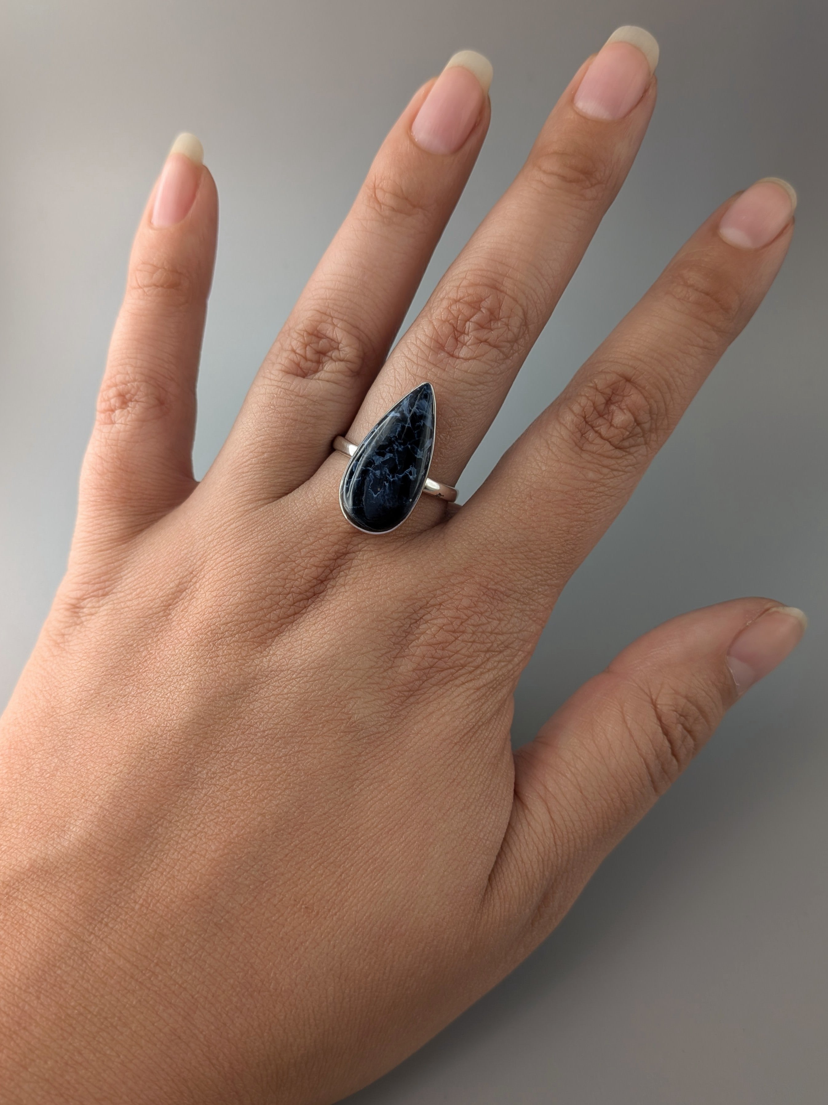 •PIETERSITE - TEAR• simple band silver ring (size 10)