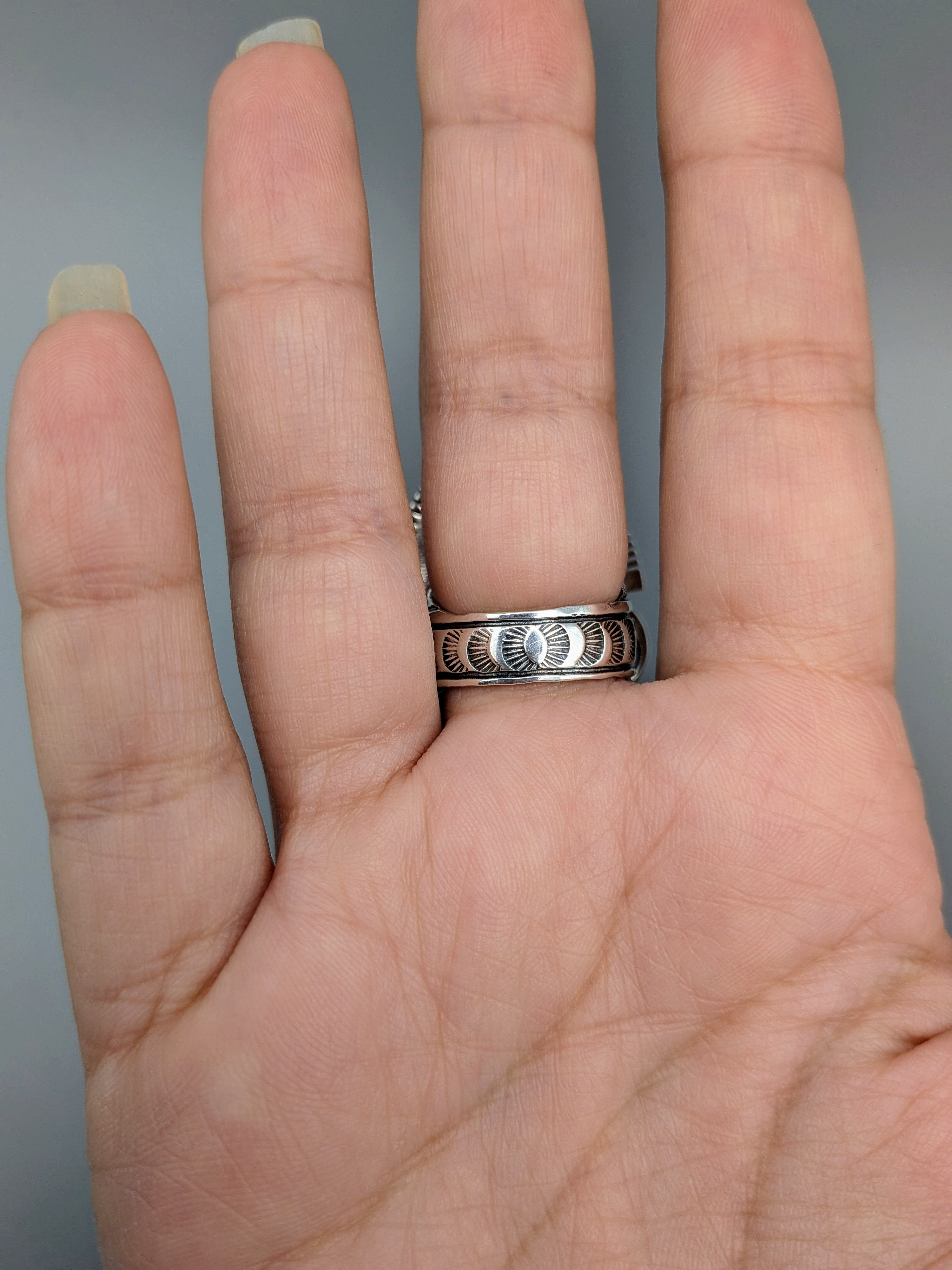 •BOULDER TURQUOISE - MOUNTAIN SPIRIT• Navajo silver ring (size 7.5)