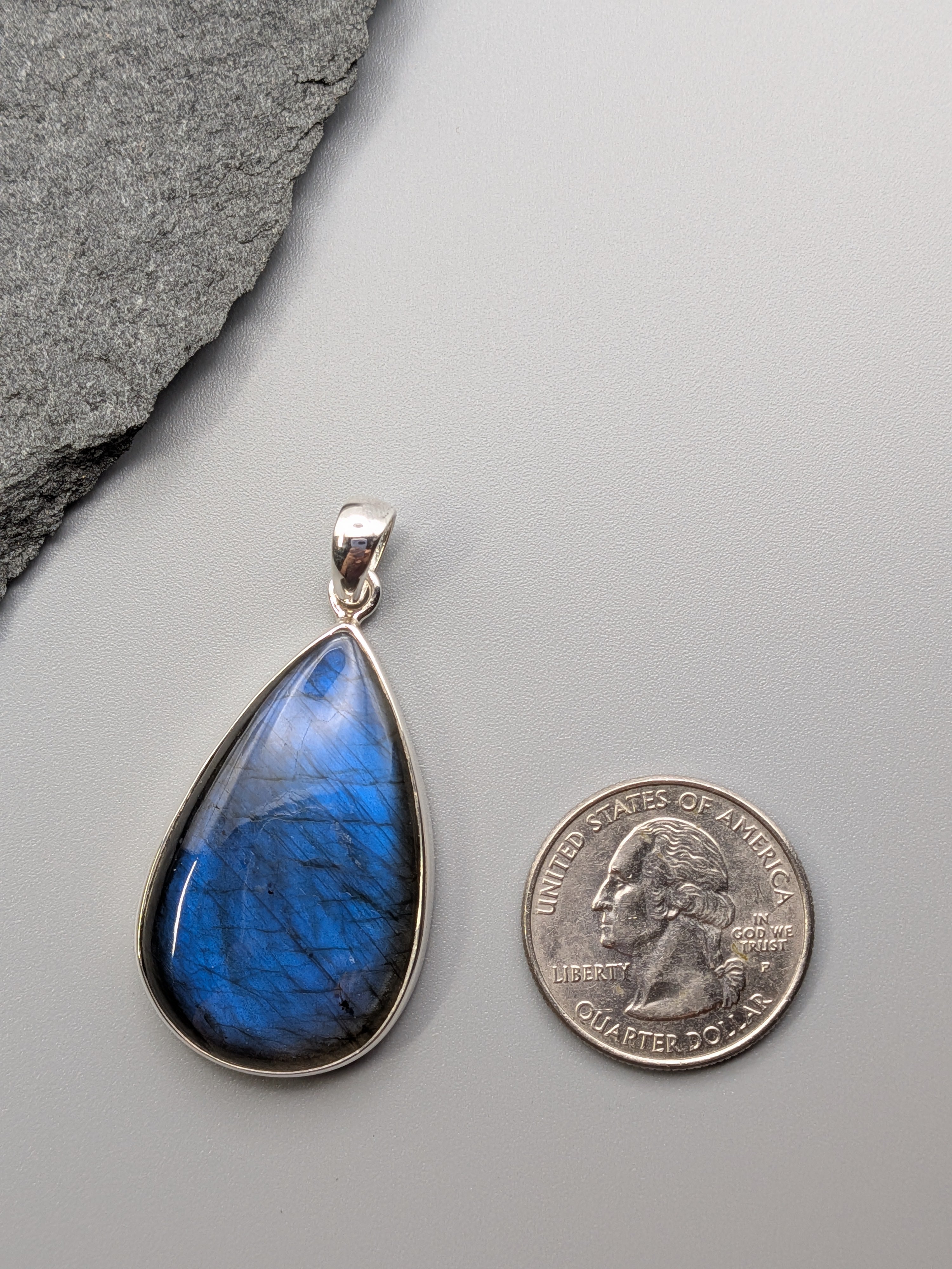 •LABRADORITE TEARDROP• sterling silver pendant