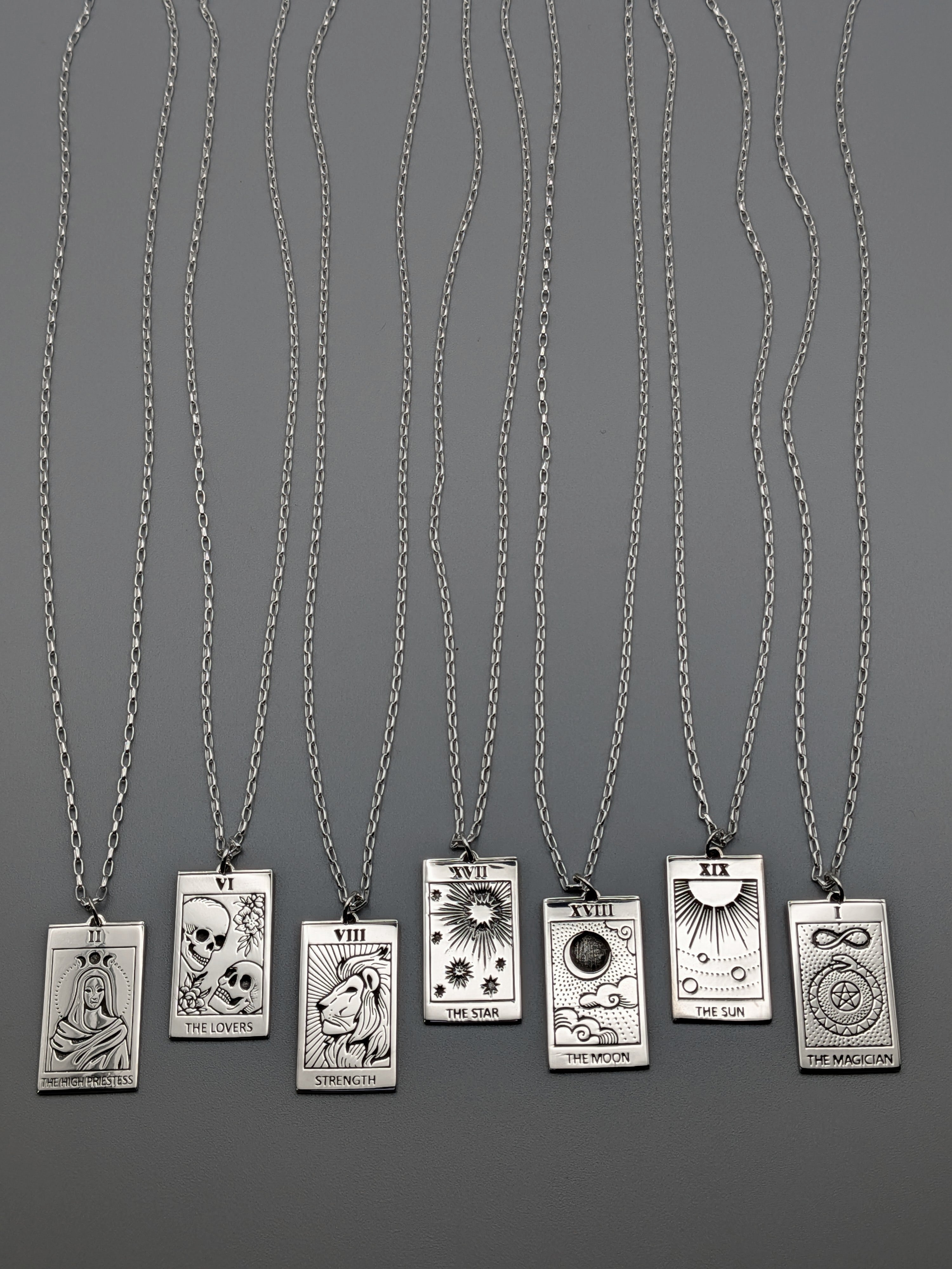 •TAROT TALISMAN• silver necklace (28"-30" long)