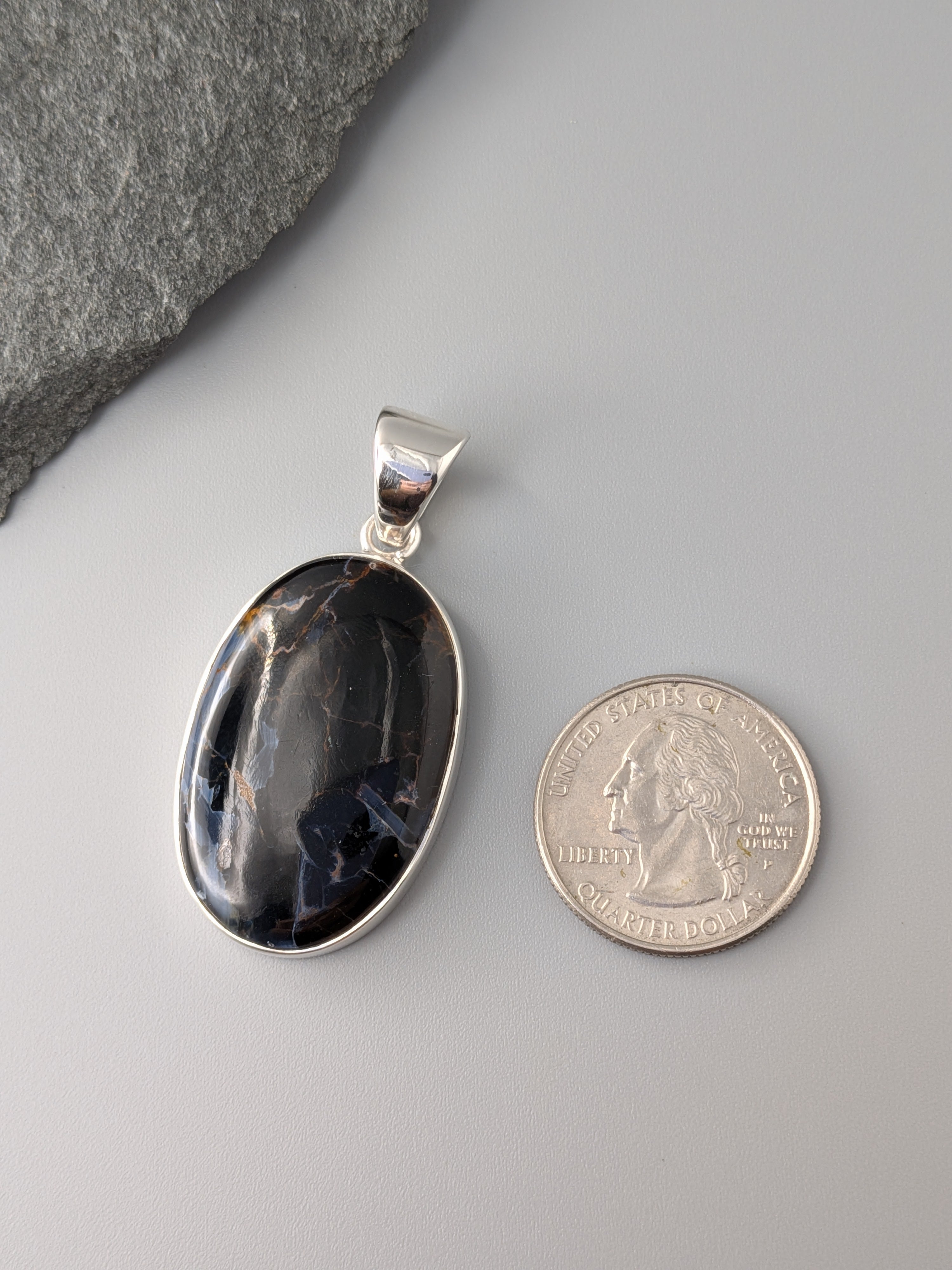 •PIETERSITE OVAL - 2• sterling silver pendant