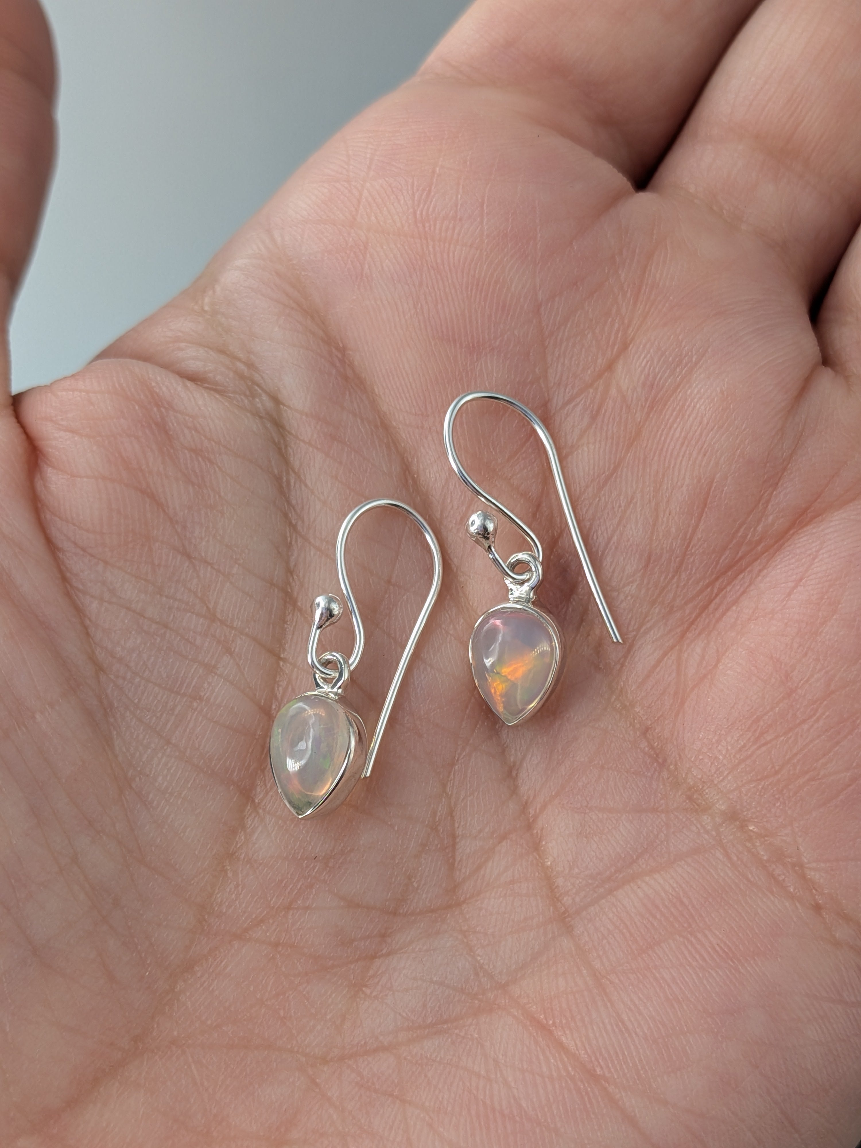 •ETHIOPIAN OPAL SPEAR TEAR• silver dangle earrings