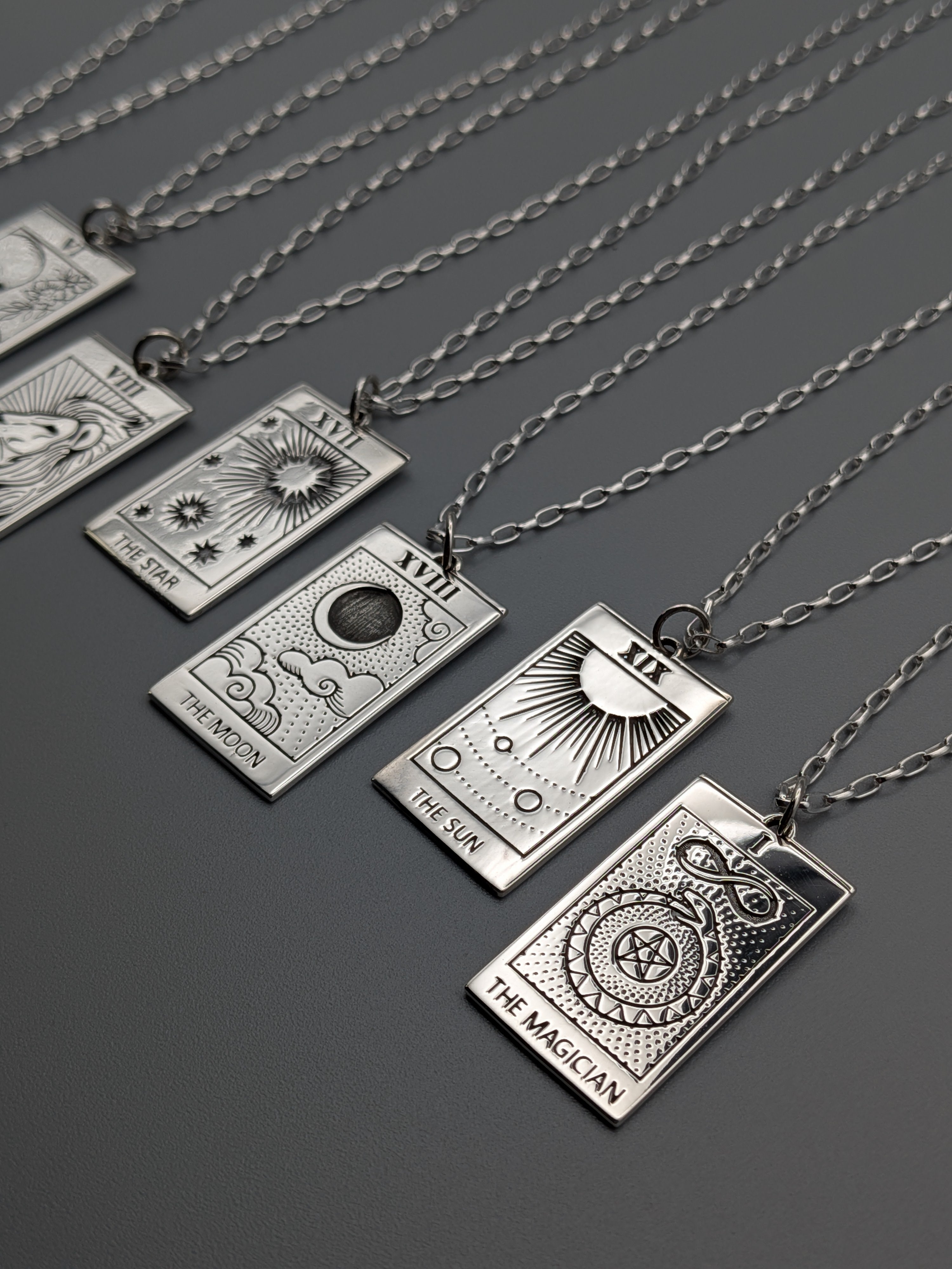 •TAROT TALISMAN• silver necklace (28"-30" long)