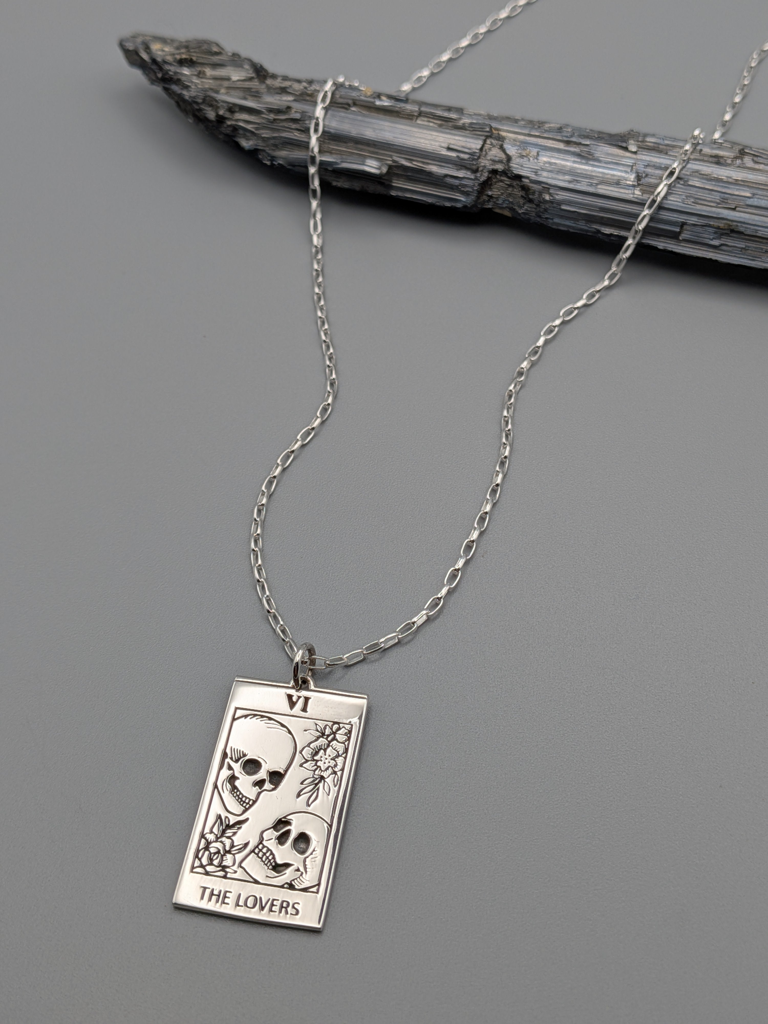 •TAROT TALISMAN• silver necklace (28"-30" long)