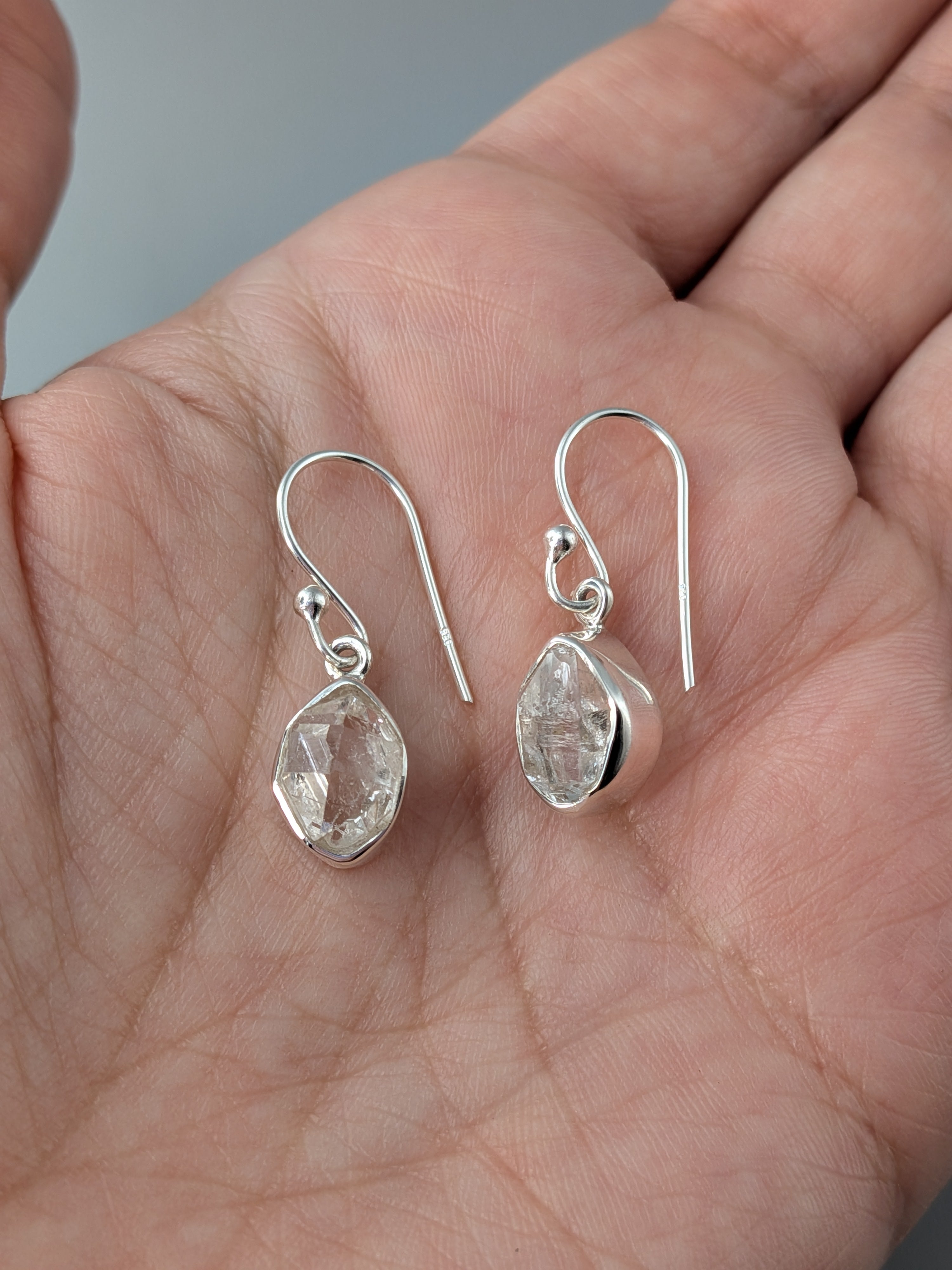 •HERKIMER DIAMOND• silver dangle earrings